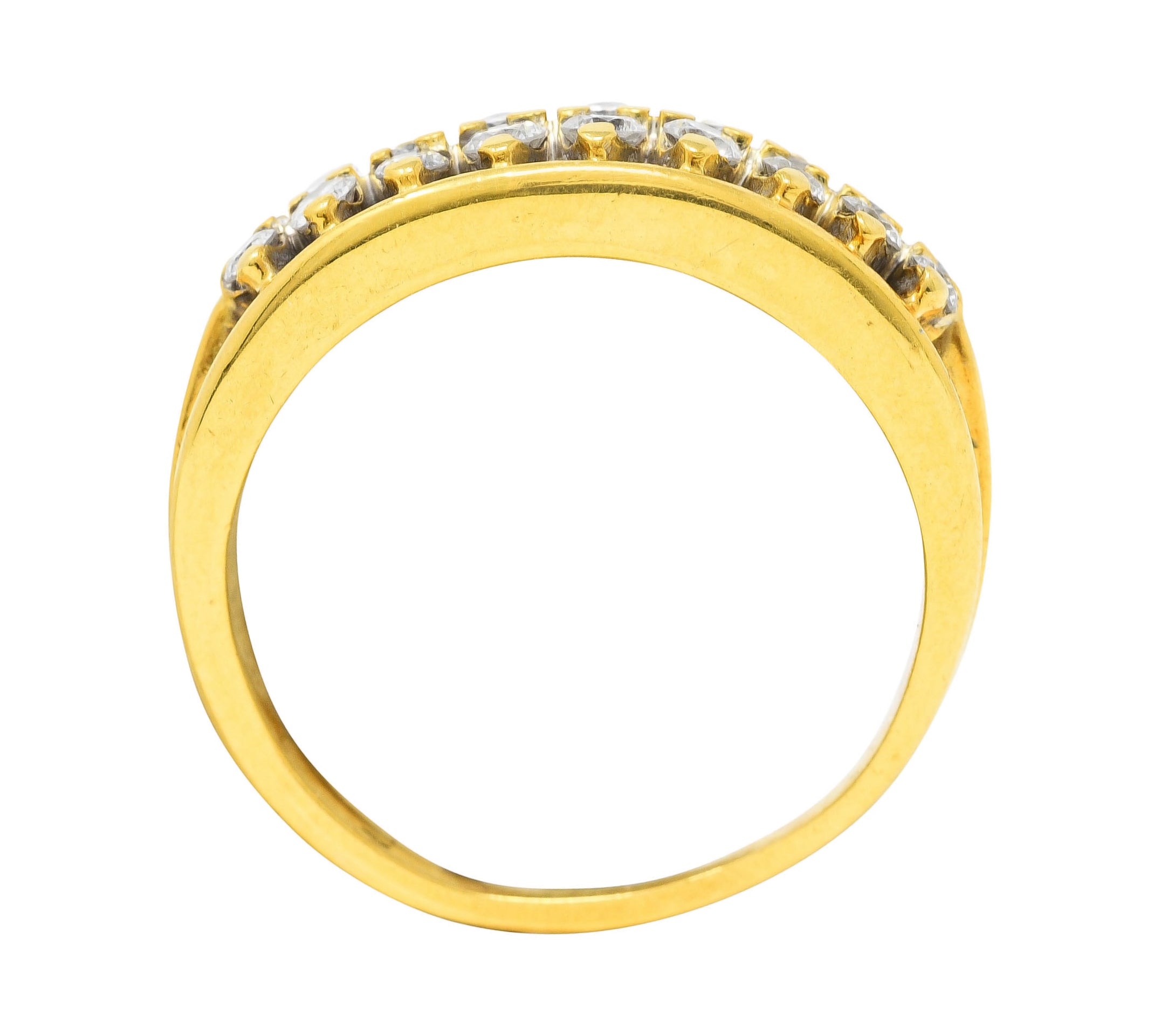 Vintage 0.55 CTW Diamond 18 Karat Gold Split Band RingRing - Wilson's Estate Jewelry
