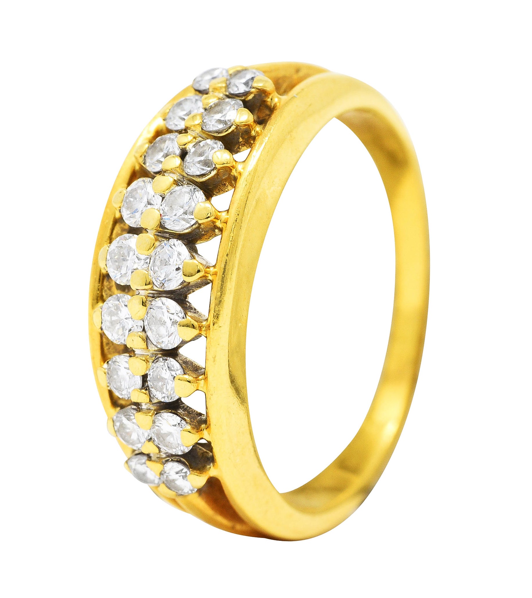 Vintage 0.55 CTW Diamond 18 Karat Gold Split Band RingRing - Wilson's Estate Jewelry
