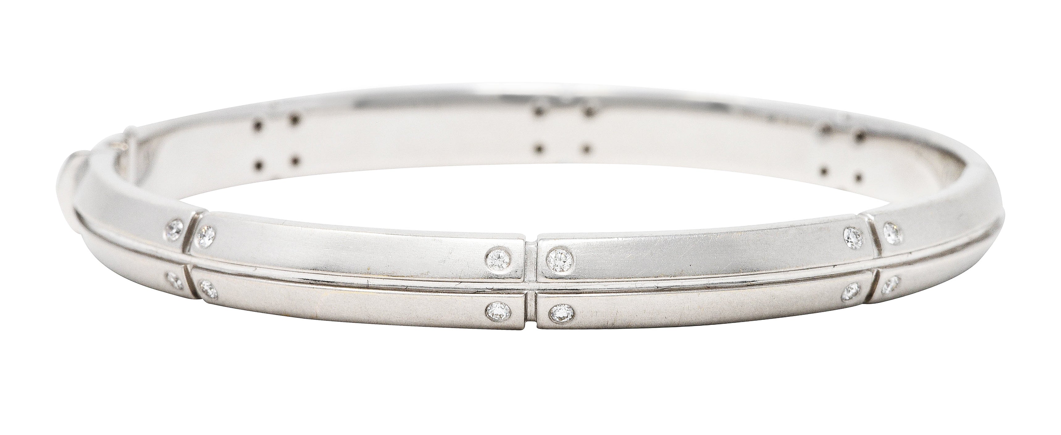 2000's Tiffany & Co. Diamond 18 Karat White Gold Streamerica Bangle Braceletbracelet - Wilson's Estate Jewelry