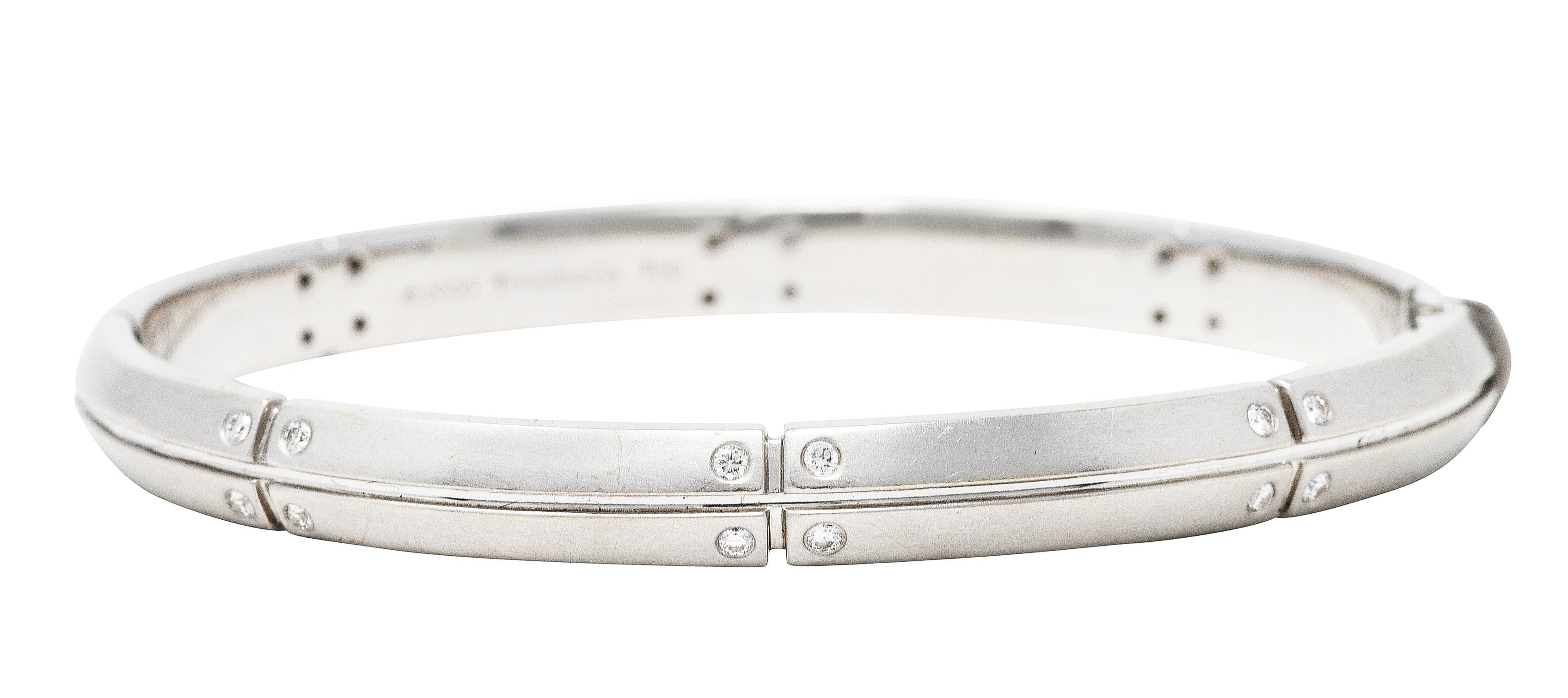 2000's Tiffany & Co. Diamond 18 Karat White Gold Streamerica Bangle Braceletbracelet - Wilson's Estate Jewelry