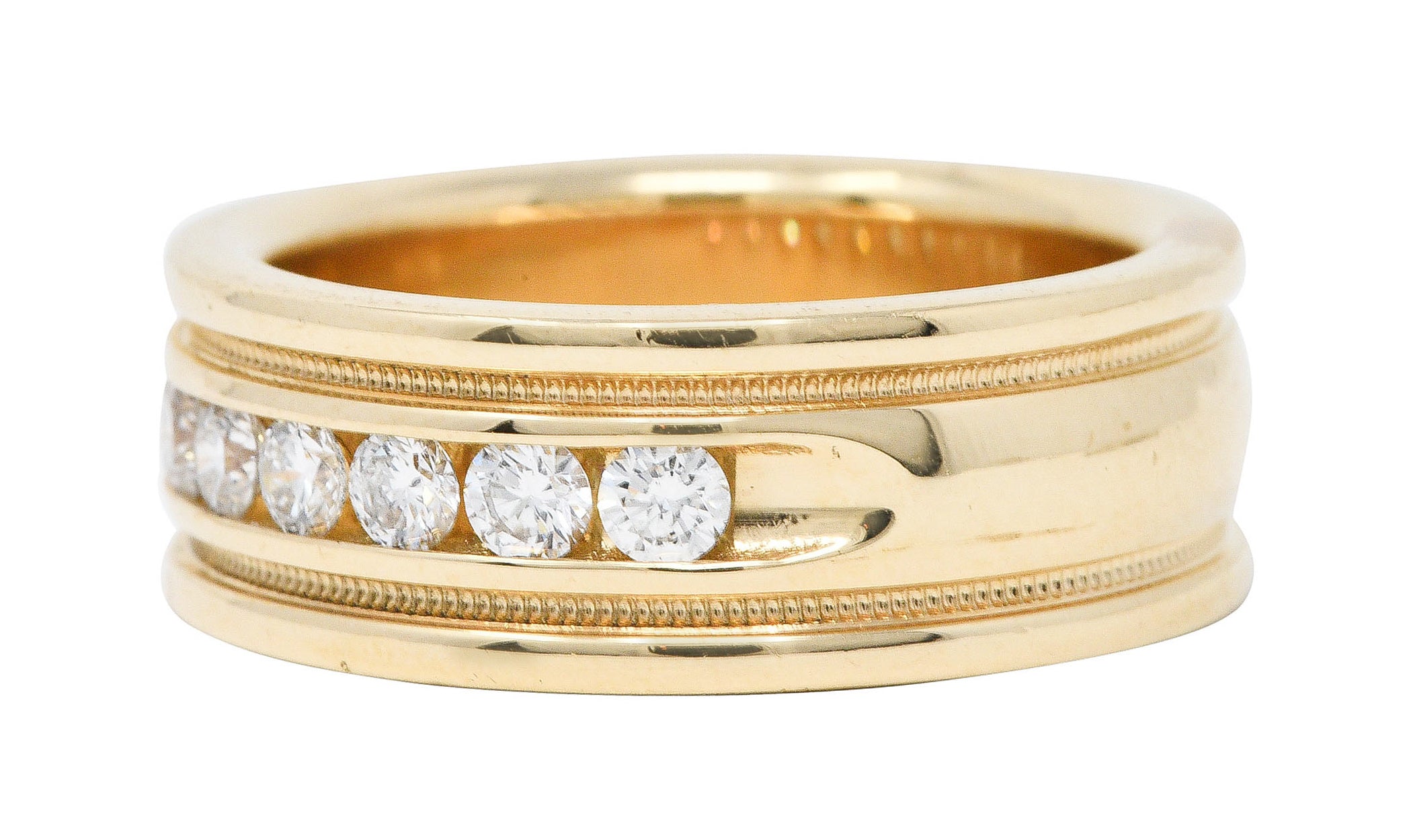 Vintage 1.25 CTW Diamond 14 Karat Gold Men's Wedding Band RingRing - Wilson's Estate Jewelry