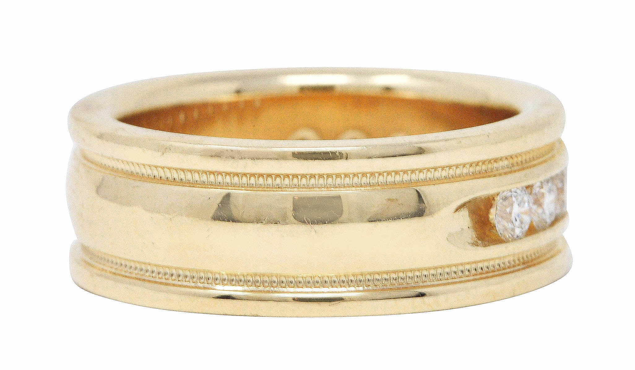 Vintage 1.25 CTW Diamond 14 Karat Gold Men's Wedding Band RingRing - Wilson's Estate Jewelry