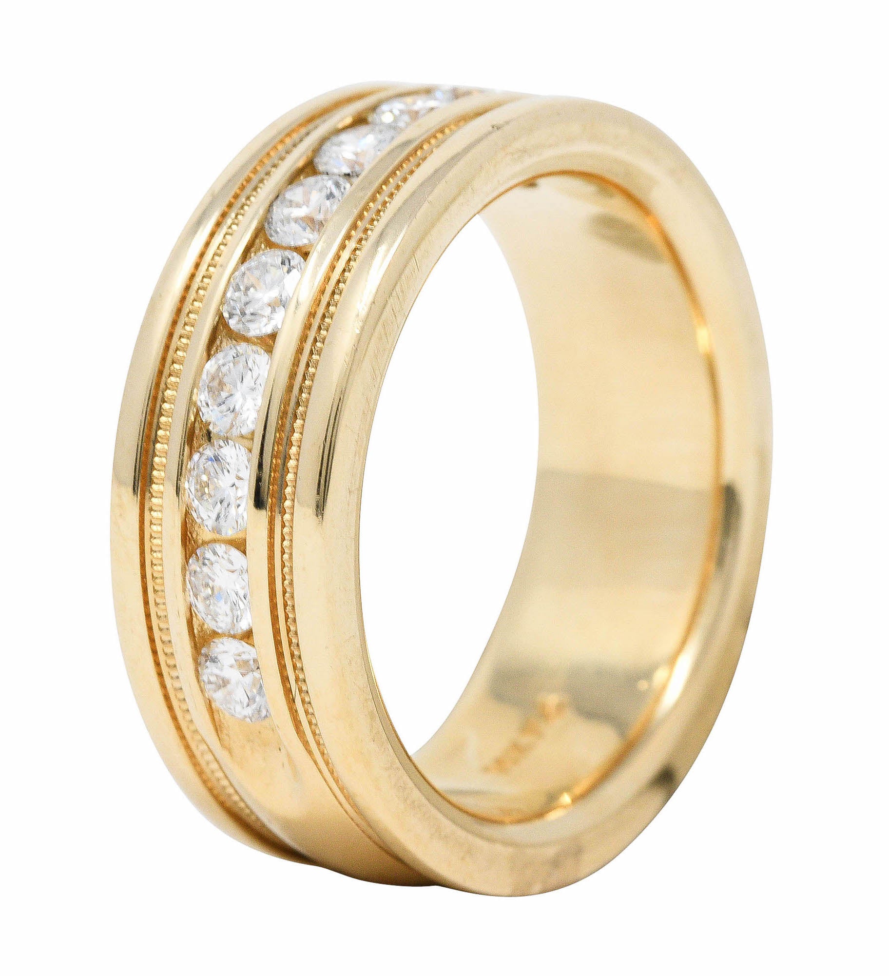 Vintage 1.25 CTW Diamond 14 Karat Gold Men's Wedding Band RingRing - Wilson's Estate Jewelry