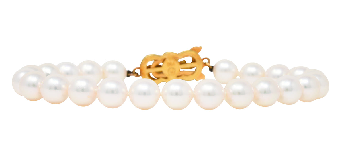Mikimoto Cultured Pearl 18 Karat Gold Strand Braceletbracelet - Wilson's Estate Jewelry