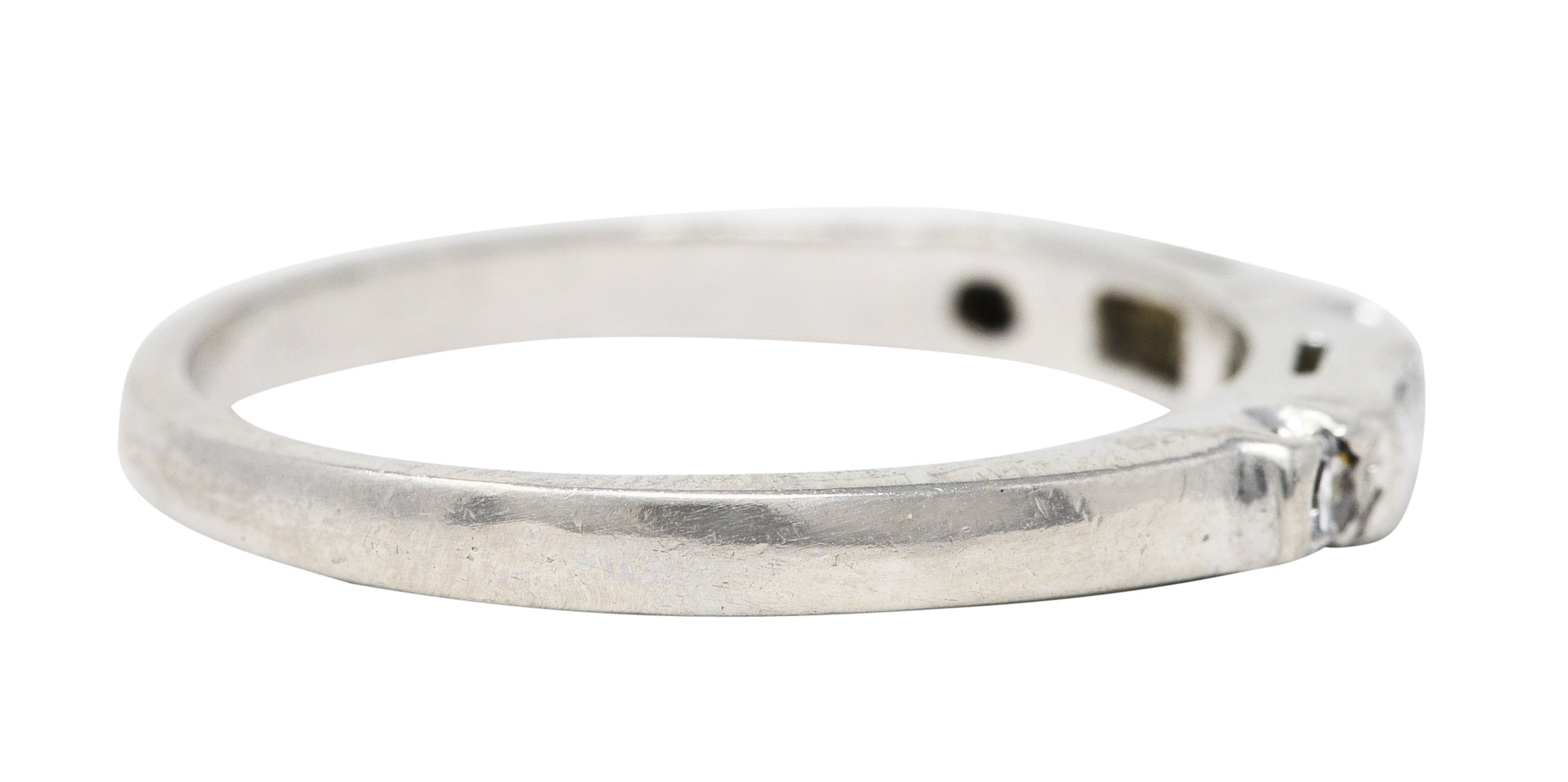 Mid-Century 0.25 CTW Diamond Platinum Stacking Band RingRing - Wilson's Estate Jewelry