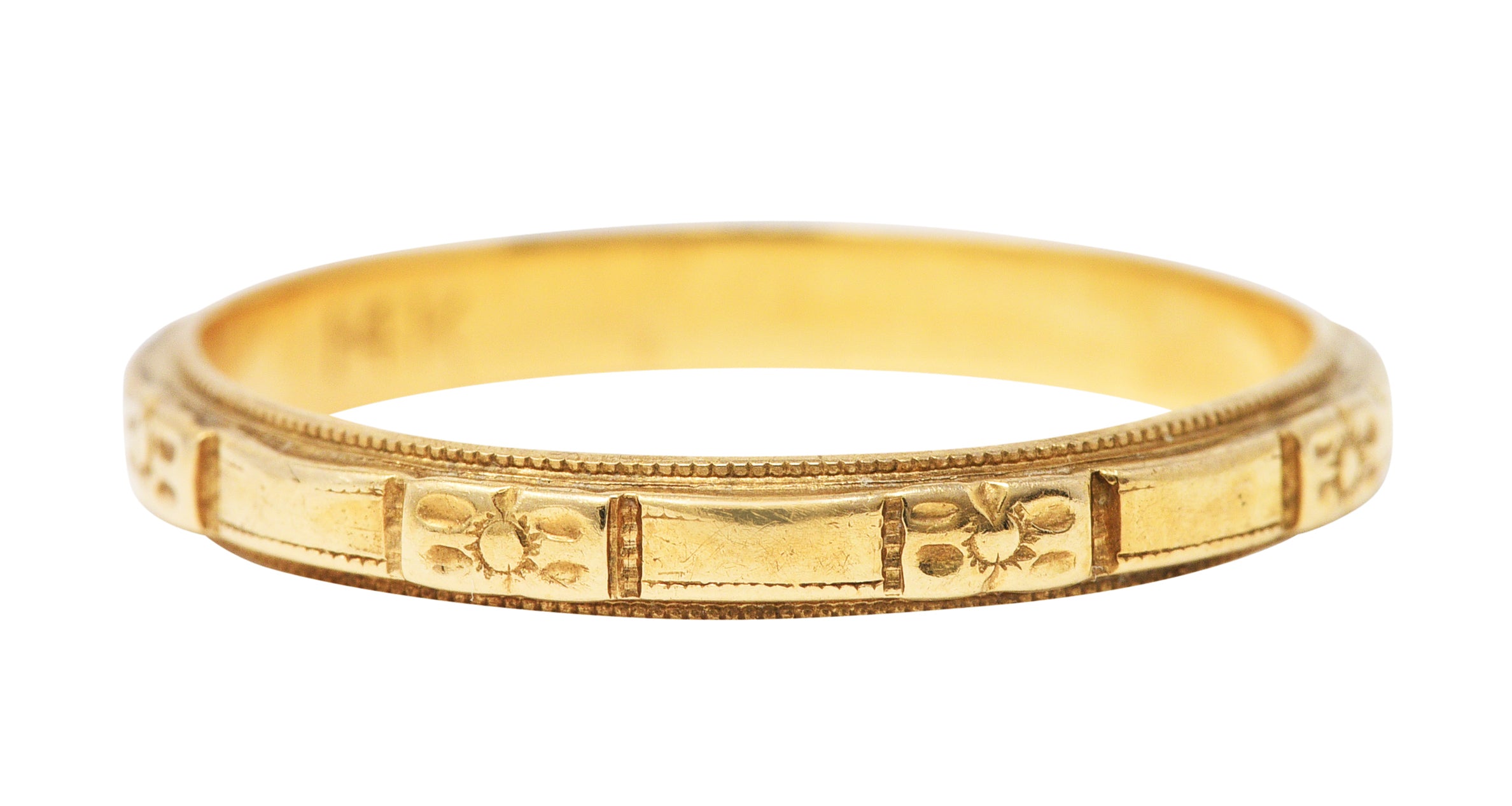 1920's Early Art Deco 14 Karat Yellow Gold Orange Blossom Band Ringbracelet - Wilson's Estate Jewelry