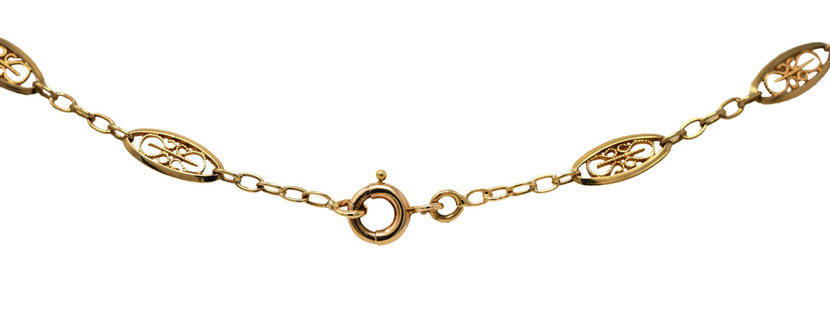 1900 French Victorian 18 Karat Gold 36 Inch Long Chain NecklaceNecklace - Wilson's Estate Jewelry