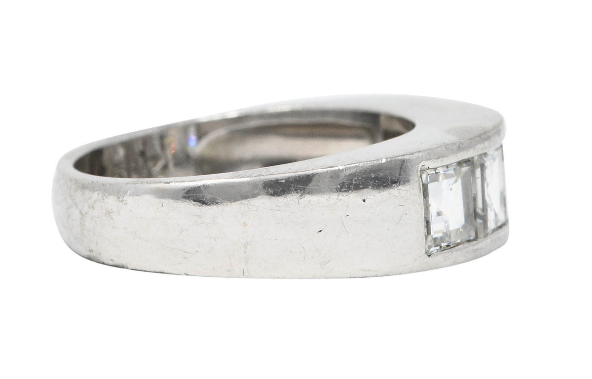 Contemporary 2.09 CTW Square Step Diamond Platinum Channel Band RingRing - Wilson's Estate Jewelry