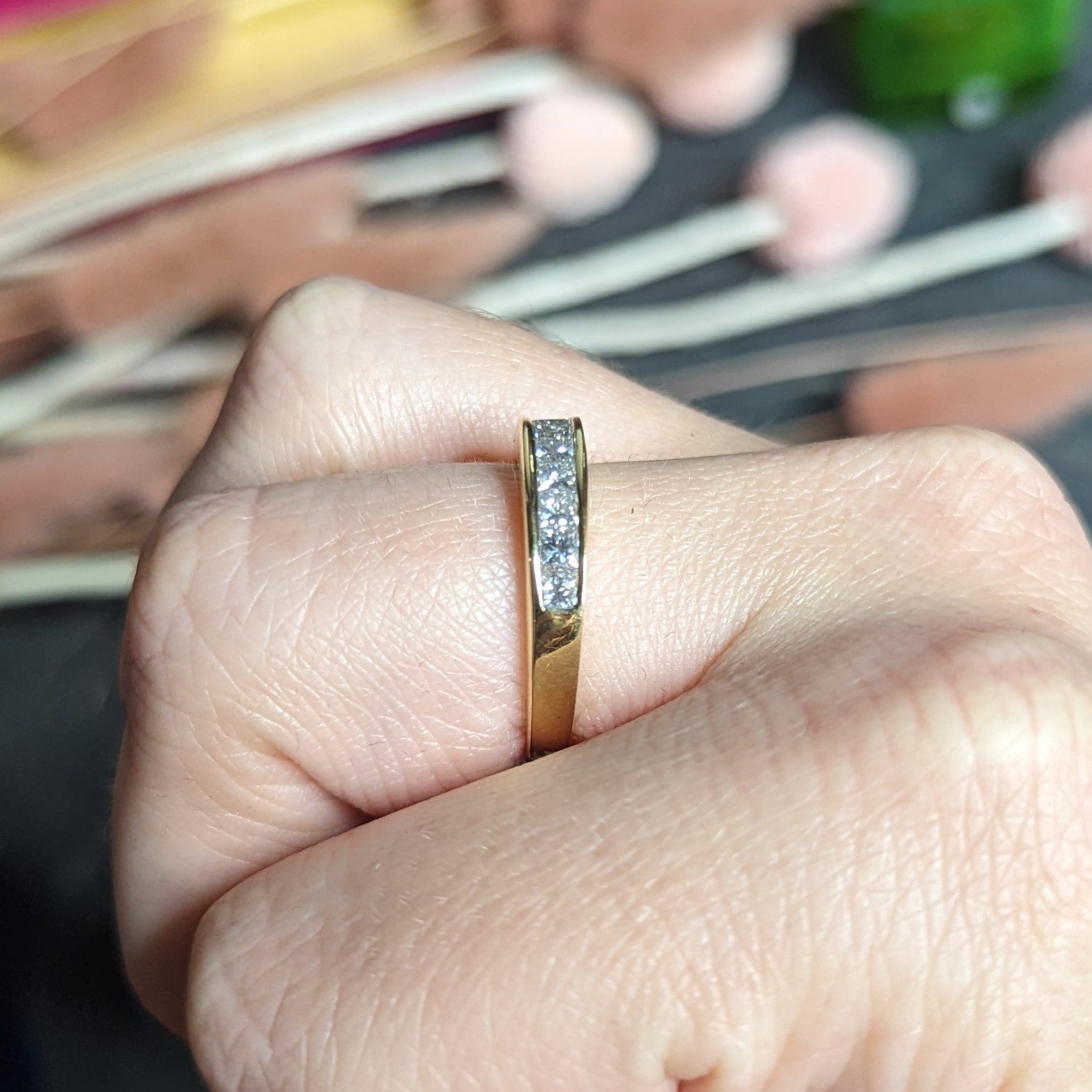 Tiffany & Co. 1.69 CTW Diamond 18 Karat Gold Channel Band Ring Wilson's Estate Jewelry