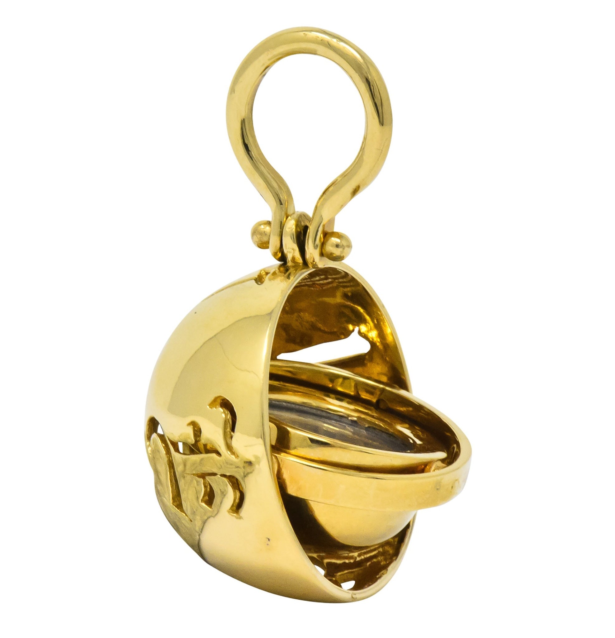 Accar Vintage 14 Karat Gold Gyroscope Compass Pendant - Wilson's Estate Jewelry