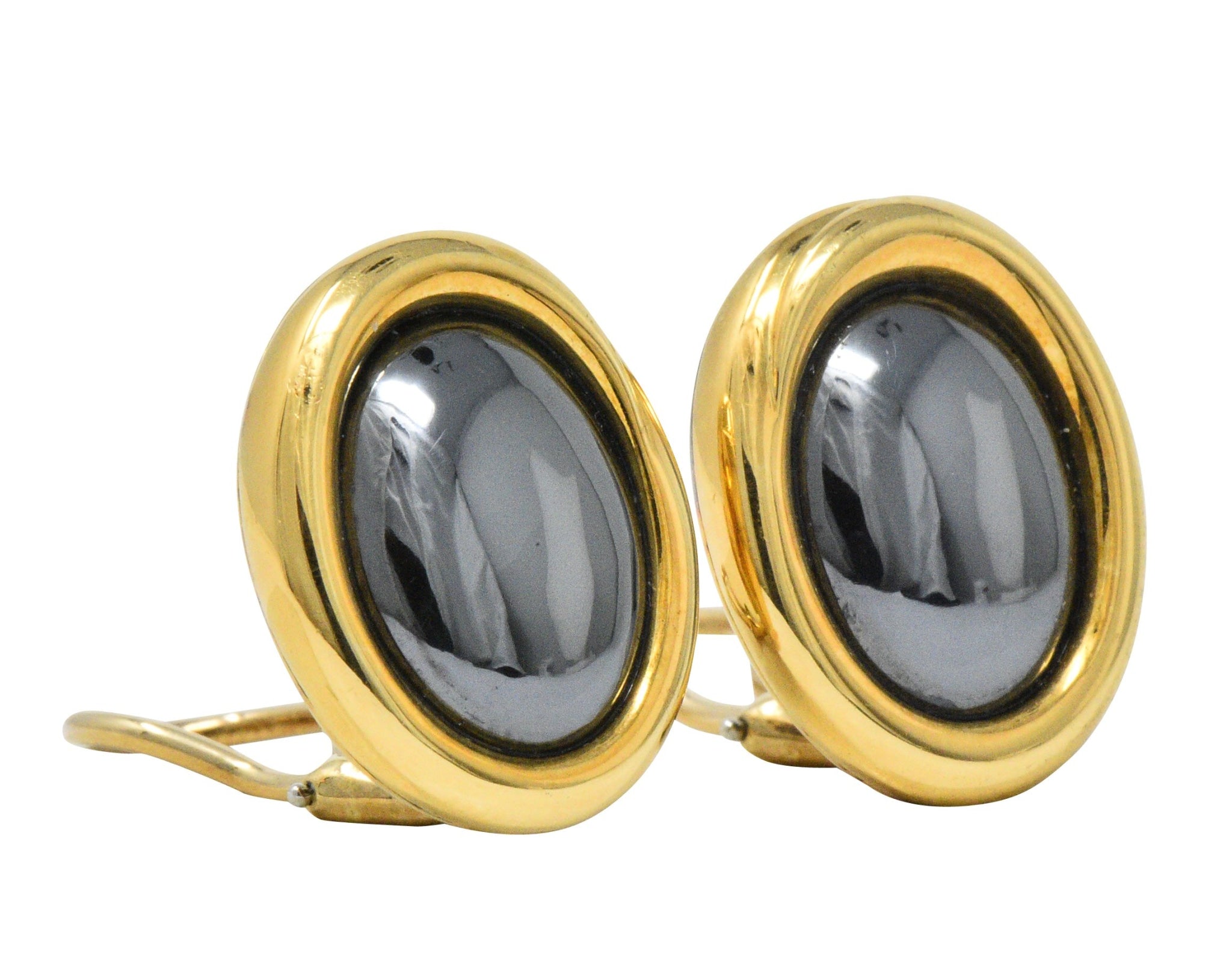 Angela Cummings Tiffany & Co. Hematite 18 Karat Gold Ear-Clips Earrings Wilson's Estate Jewelry