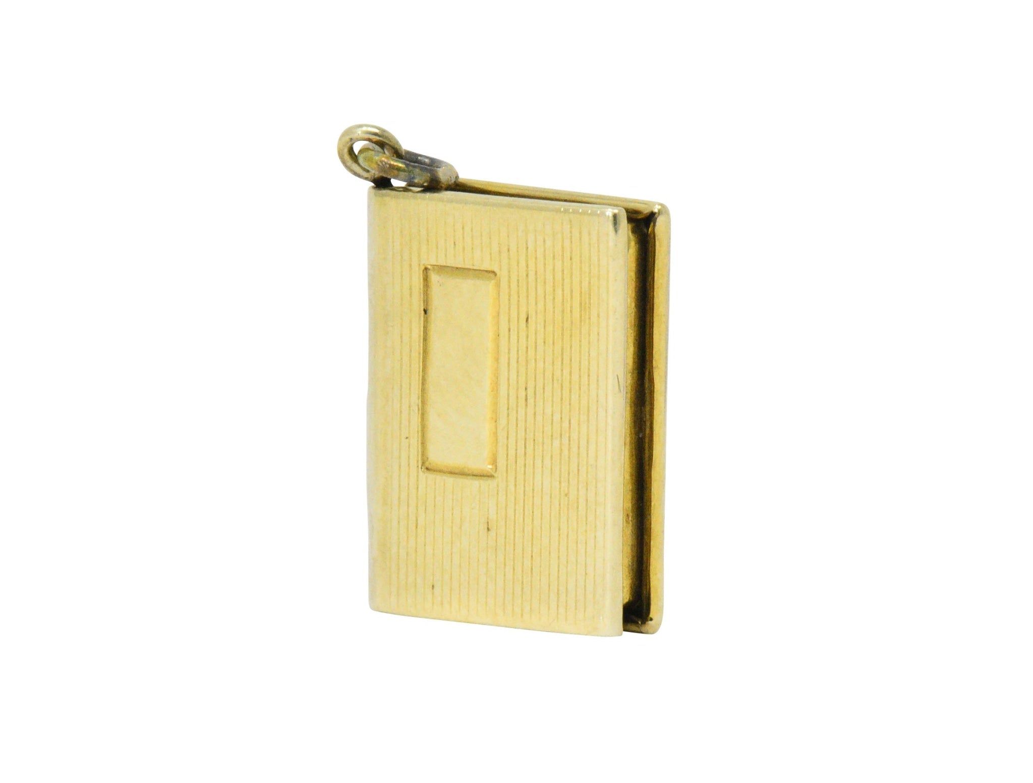 Art Nouveau 14 Karat Gold Lord's Prayer Book Charm Wilson's Estate Jewelry