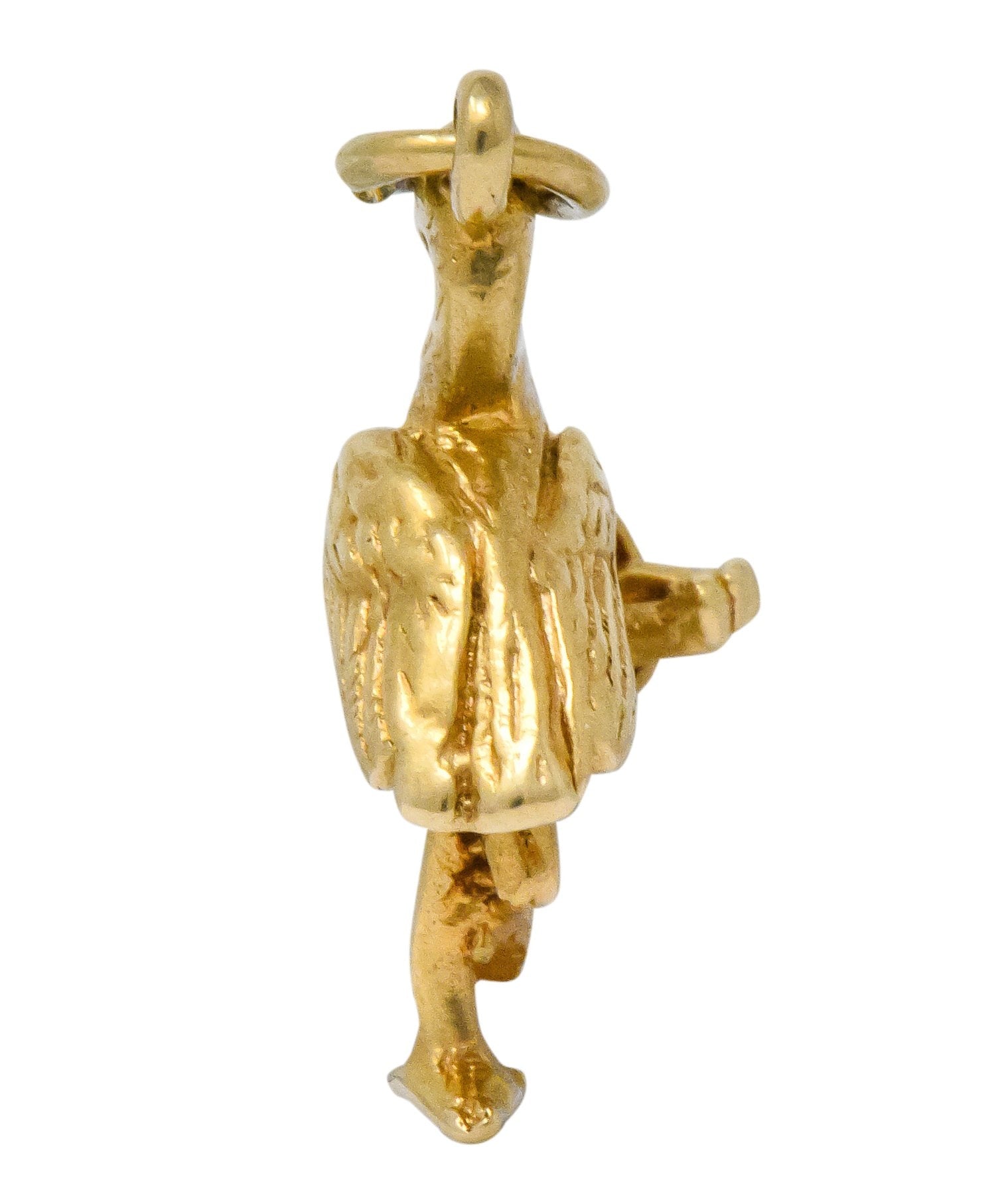 Art Nouveau 14 Karat Gold Stork Delivering Baby Realistic Charm - Wilson's Estate Jewelry