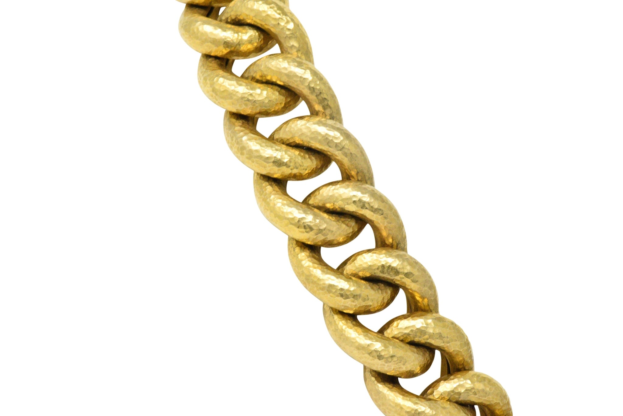 Bold Contemporary 18 Karat Gold Link Necklace Wilson's Estate Jewelry