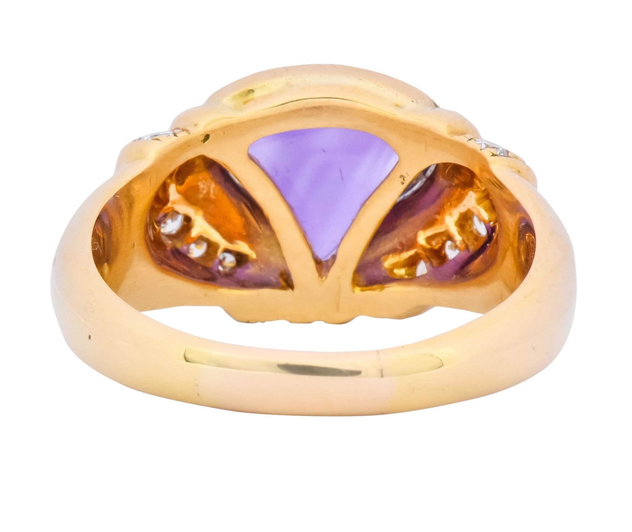 Bulgari Amethyst Diamond 18 Karat Gold Ring - Wilson's Estate Jewelry