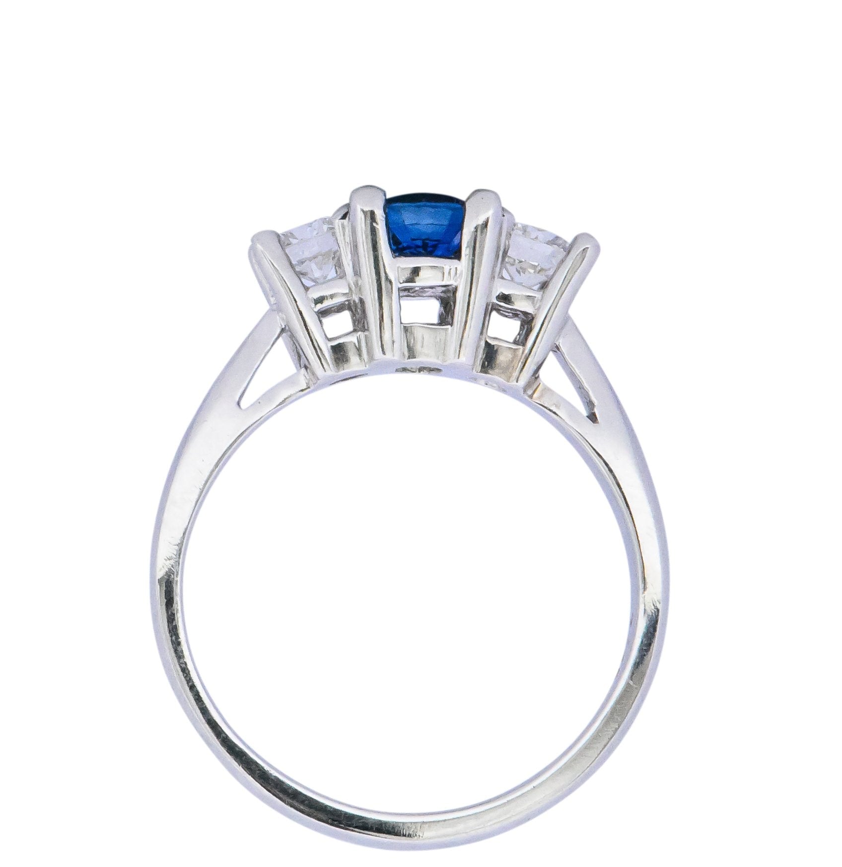 Cartier 1.15 CTW Sapphire Diamond Platinum Ring Wilson's Estate Jewelry