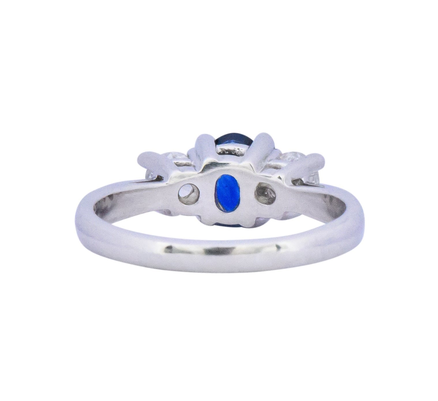 Cartier 1.15 CTW Sapphire Diamond Platinum Ring Wilson's Estate Jewelry