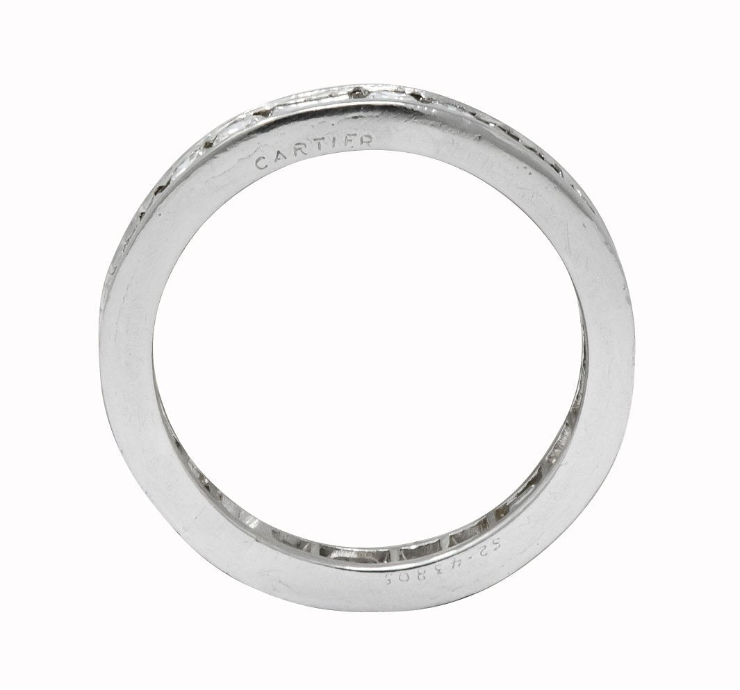 Cartier 1.75 CTW Round Brilliant Baguette Diamond Platinum Eternity Band Ring - Wilson's Estate Jewelry
