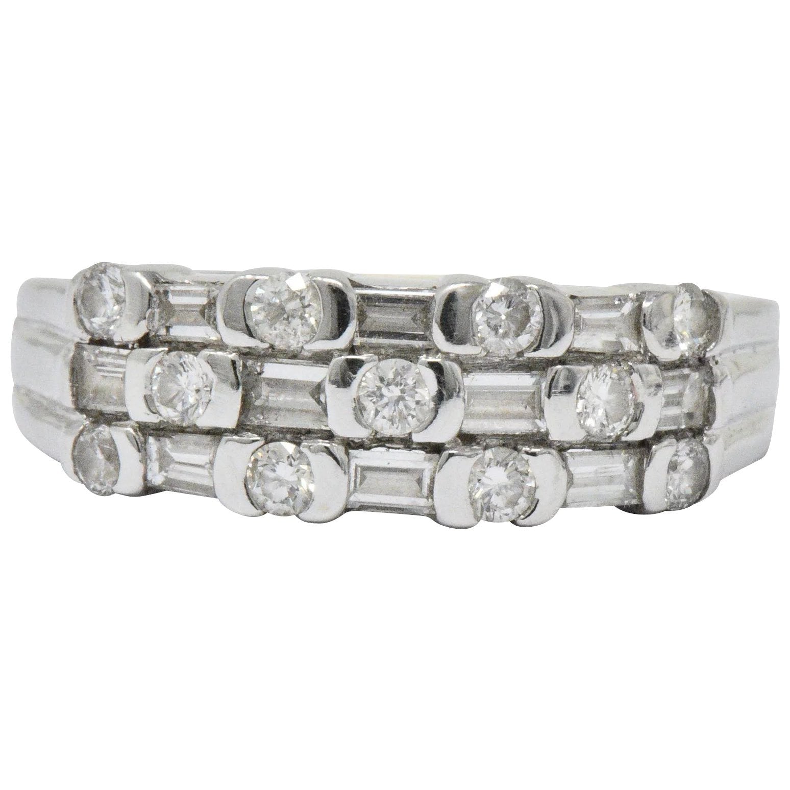 Contemporary 0.75 CTW Diamond 14 Karat White Gold Alternative Ring Wilson's Estate Jewelry