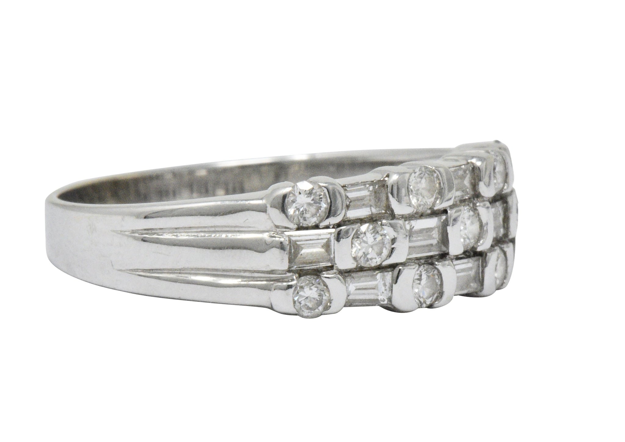 Contemporary 0.75 CTW Diamond 14 Karat White Gold Alternative Ring Wilson's Estate Jewelry