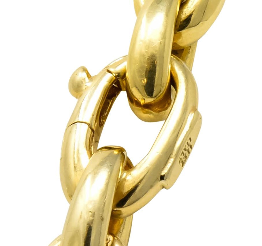Contemporary Italian 14 Karat Yellow Gold Mariner Link Necklace - Wilson's Estate Jewelry