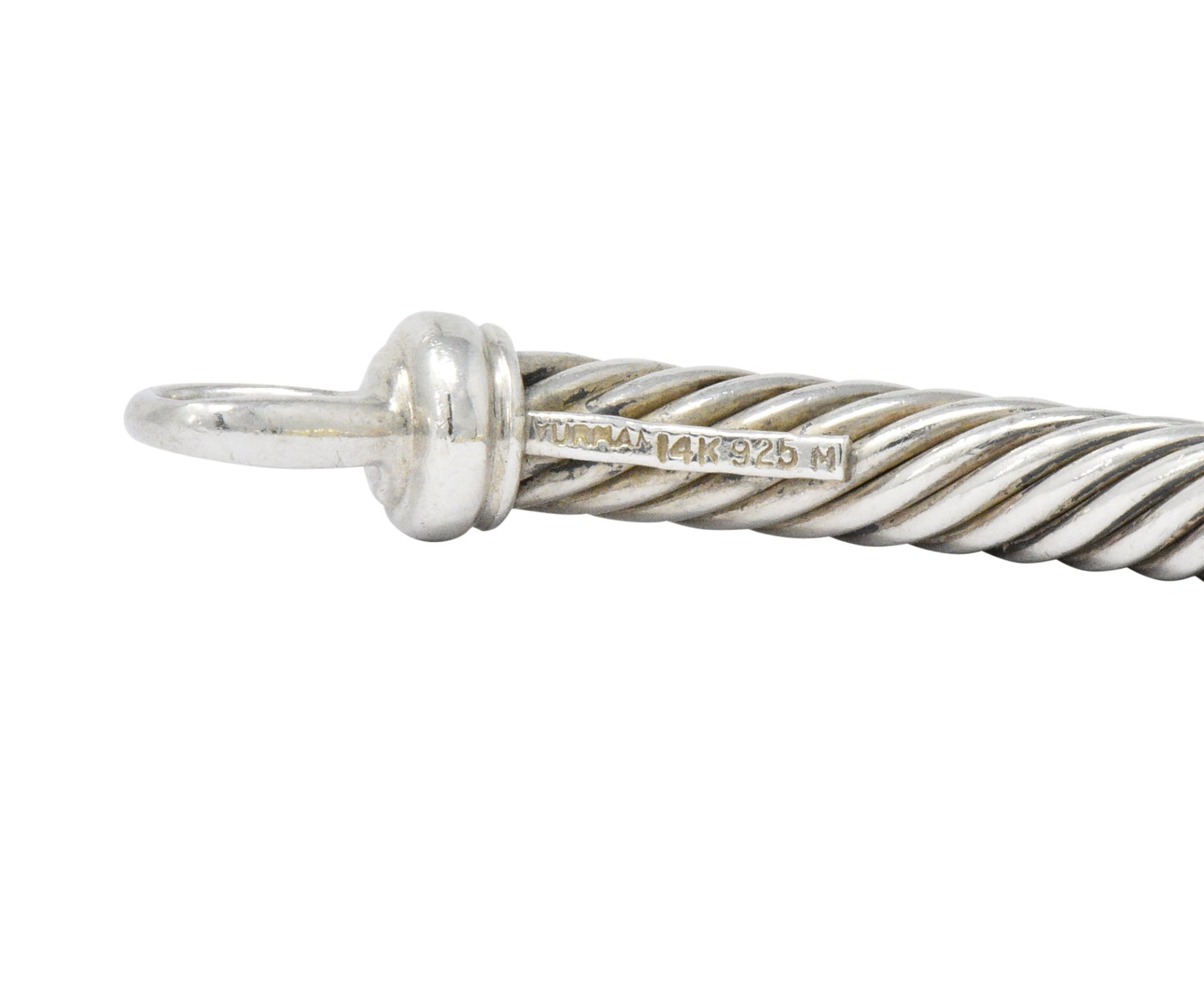 David Yurman 0.20 CTW Diamond Sterling Silver 14 Karat Gold Bracelet - Wilson's Estate Jewelry