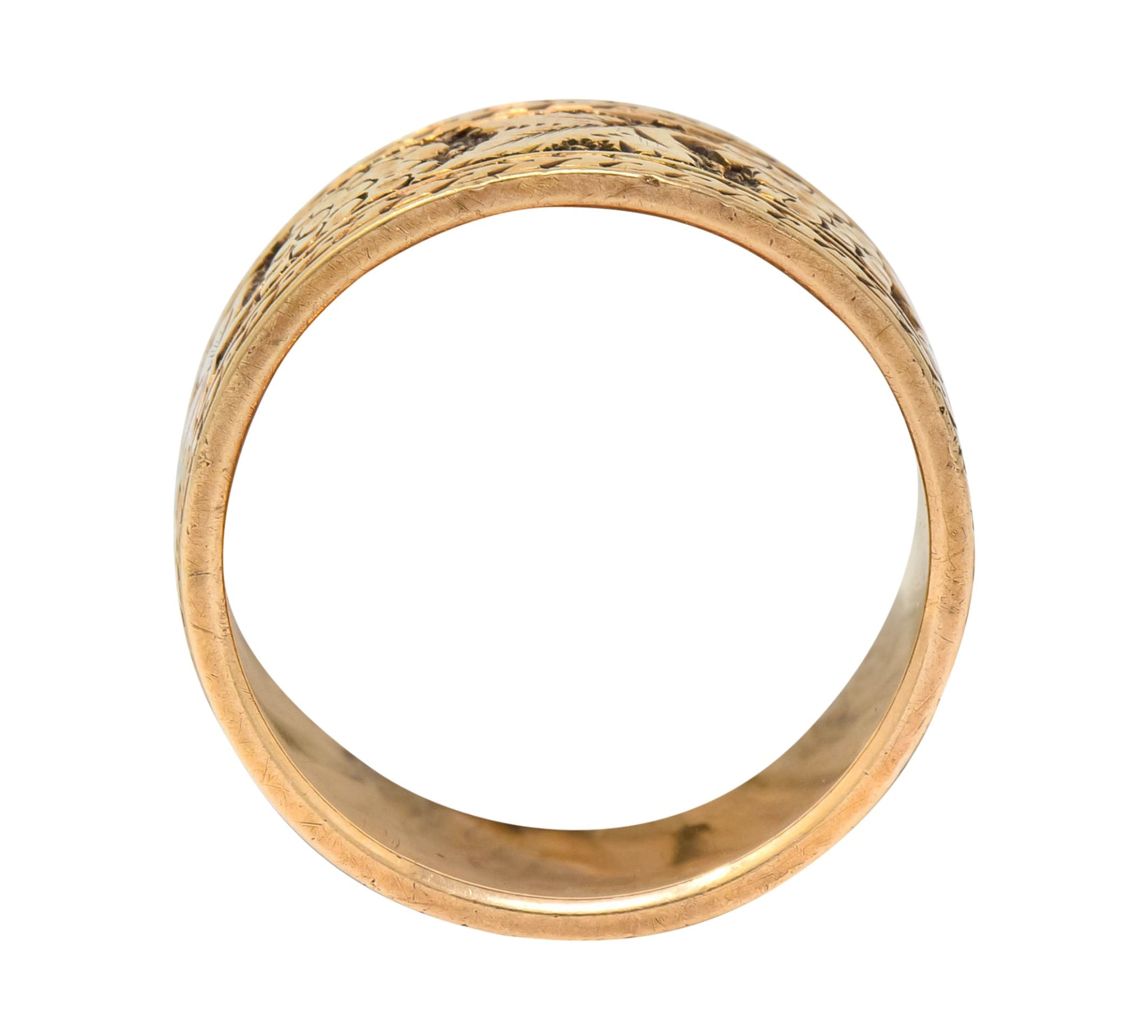 Detailed Victorian 14 Karat Gold Grapevine Band Ring Circa 1860 - Wilson's Estate Jewelry