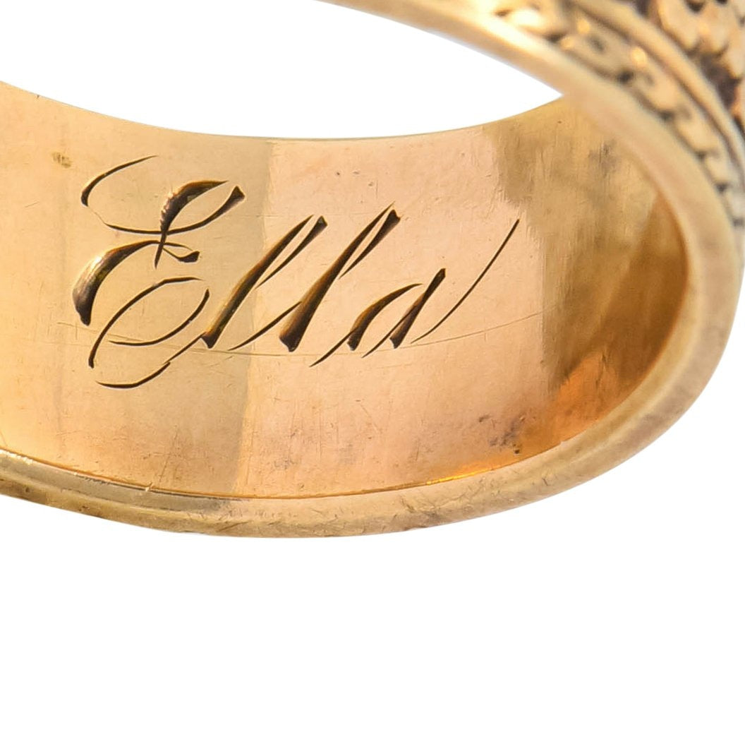 Detailed Victorian 14 Karat Gold Grapevine Band Ring Circa 1860 - Wilson's Estate Jewelry