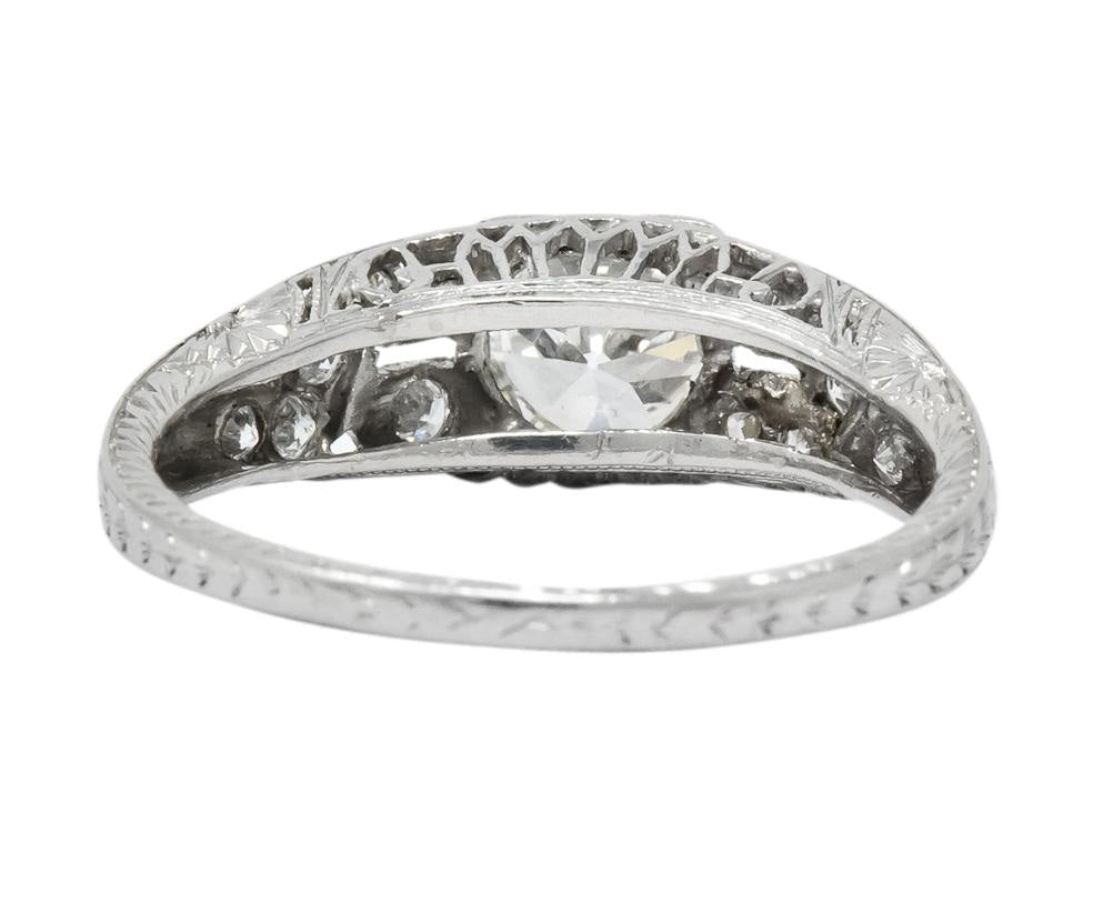 Edwardian 1.00 CTW Diamond Platinum Engagement Ring GIA - Wilson's Estate Jewelry