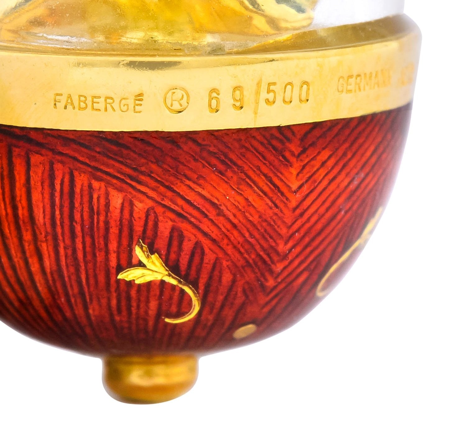 Faberge Enamel Egg Diamond 18 Karat Gold German Rose Flower Pendant - Wilson's Estate Jewelry
