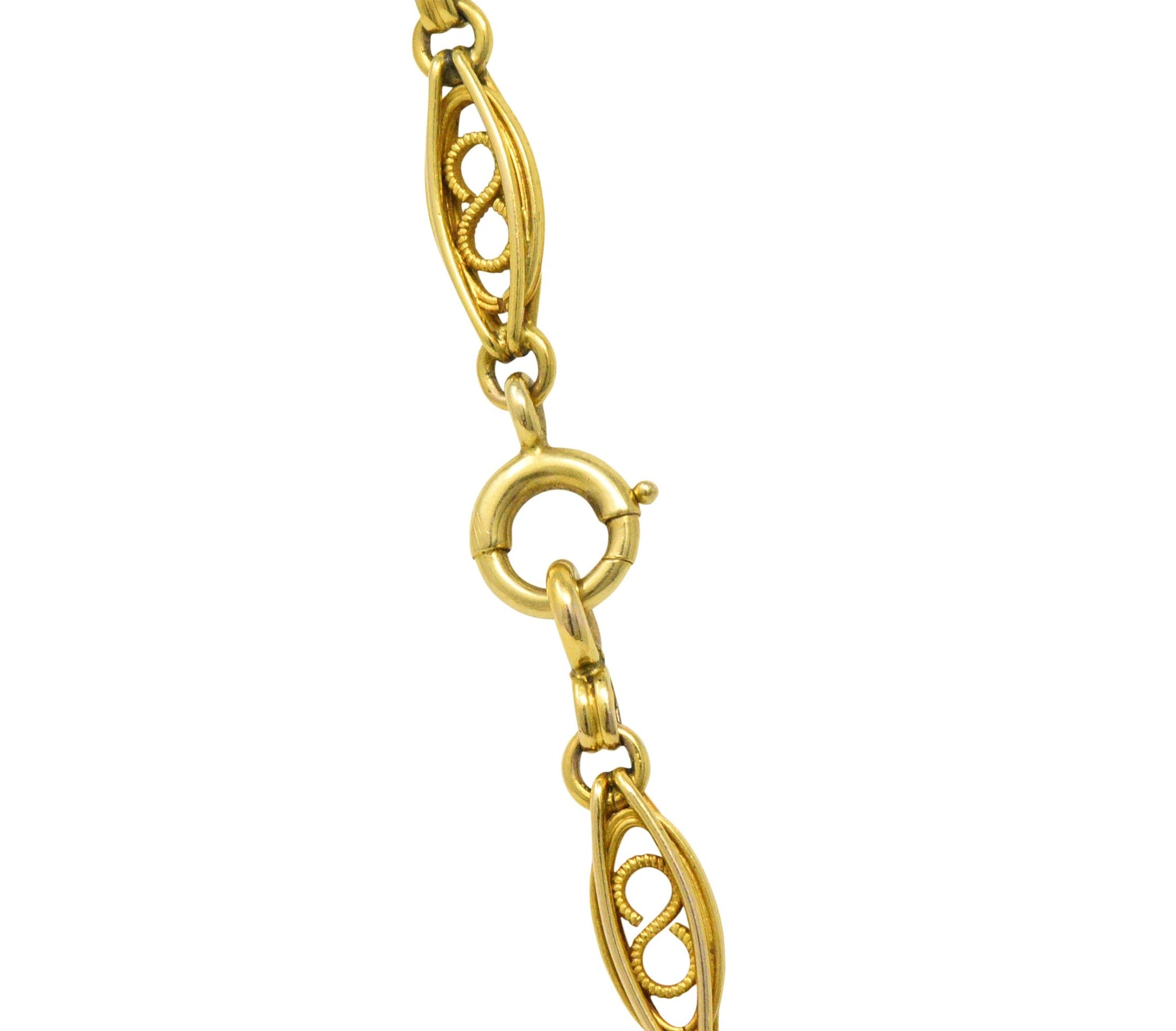 Fancy Victorian 18 Karat Gold Chain Necklace Wilson's Estate Jewelry