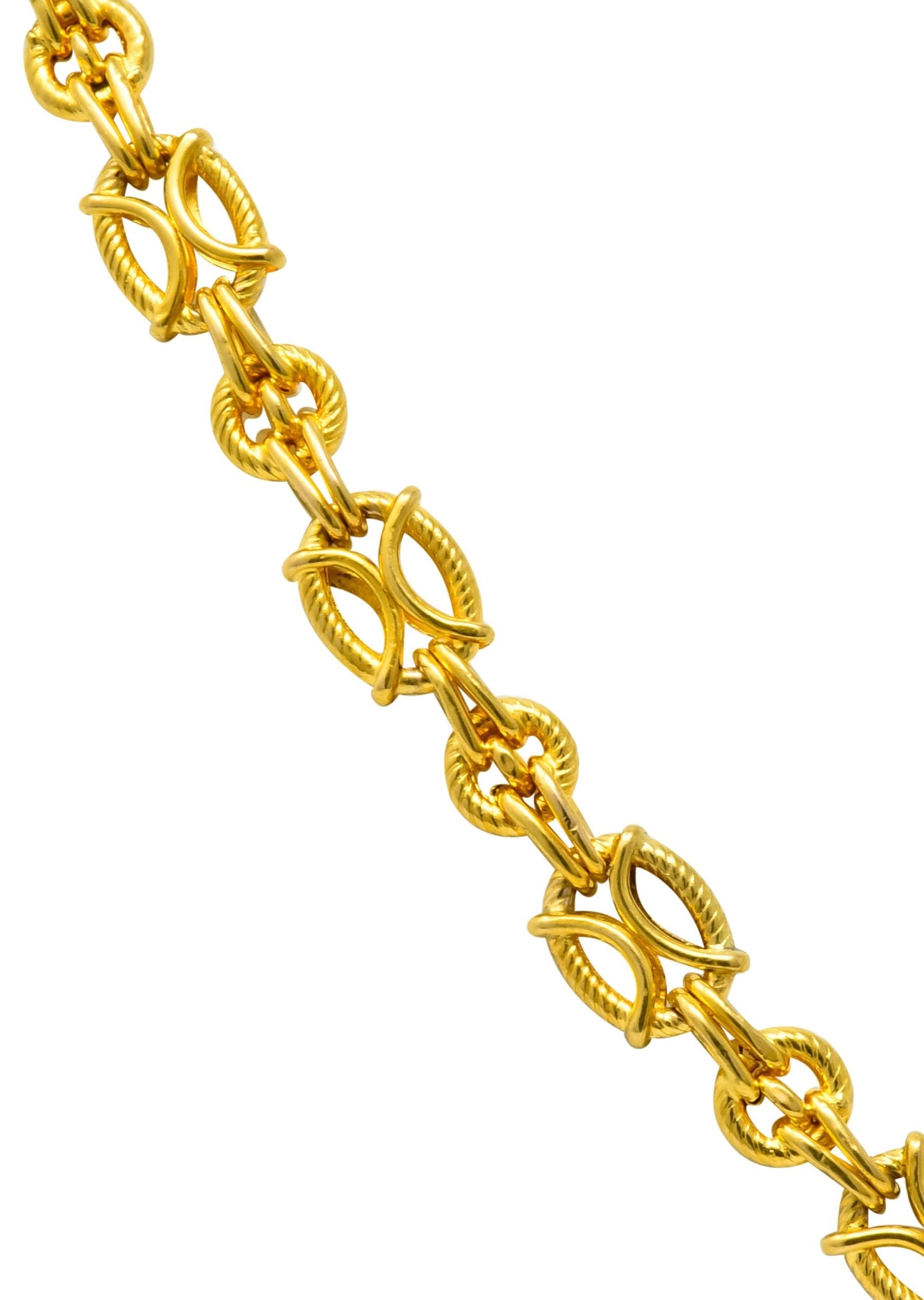 French Victorian 18 Karat Gold 53 Inch Long Chain Necklace - Wilson's Estate Jewelry