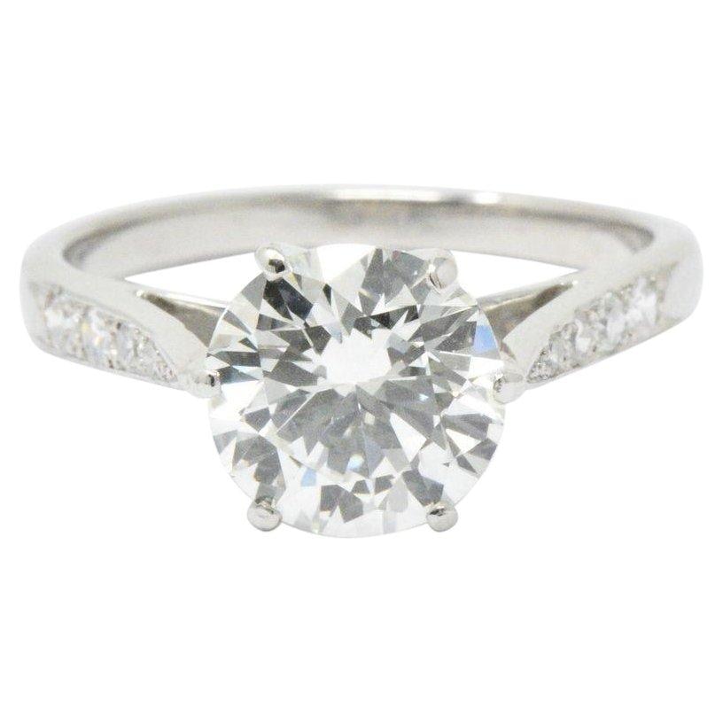 Gorgeous 1.87 CTW Diamond & Platinum Engagement Ring GIA Certified Wilson's Estate Jewelry
