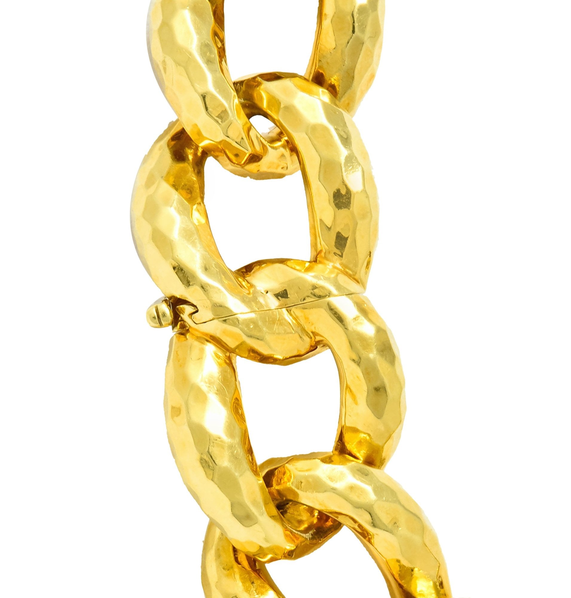 Henry Dunay Vintage 18 Karat Gold Faceted Curb Link Necklace Circa 1980 - Wilson's Estate Jewelry