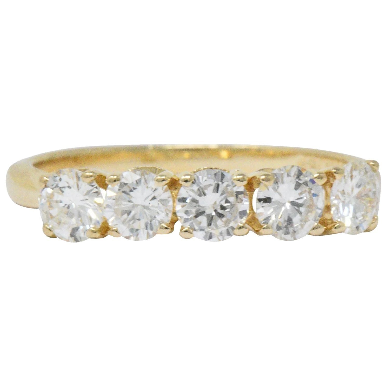 IBG Contemporary 1.10 CTW Diamond 14 Karat Gold 5 Stone Ring Wilson's Estate Jewelry