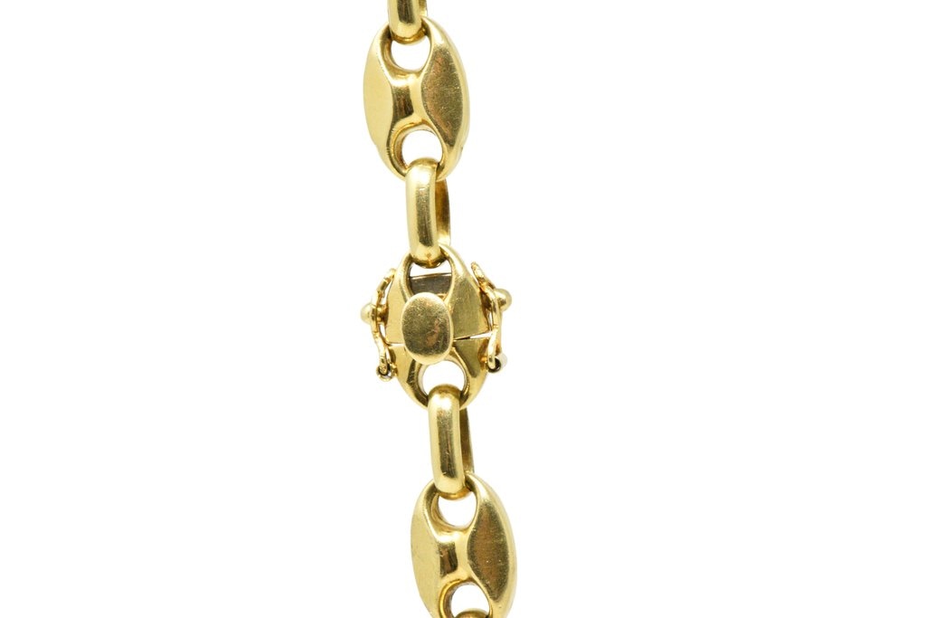 Italian 18K Gold Contemporary Unisex Anchor Link Necklace Wilson's Estate Jewelry