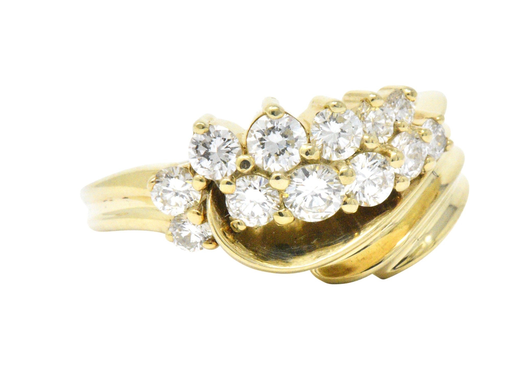 Jose Hess Contemporary 0.60 CTW Diamond 14 Karat Gold Ring Wilson's Estate Jewelry