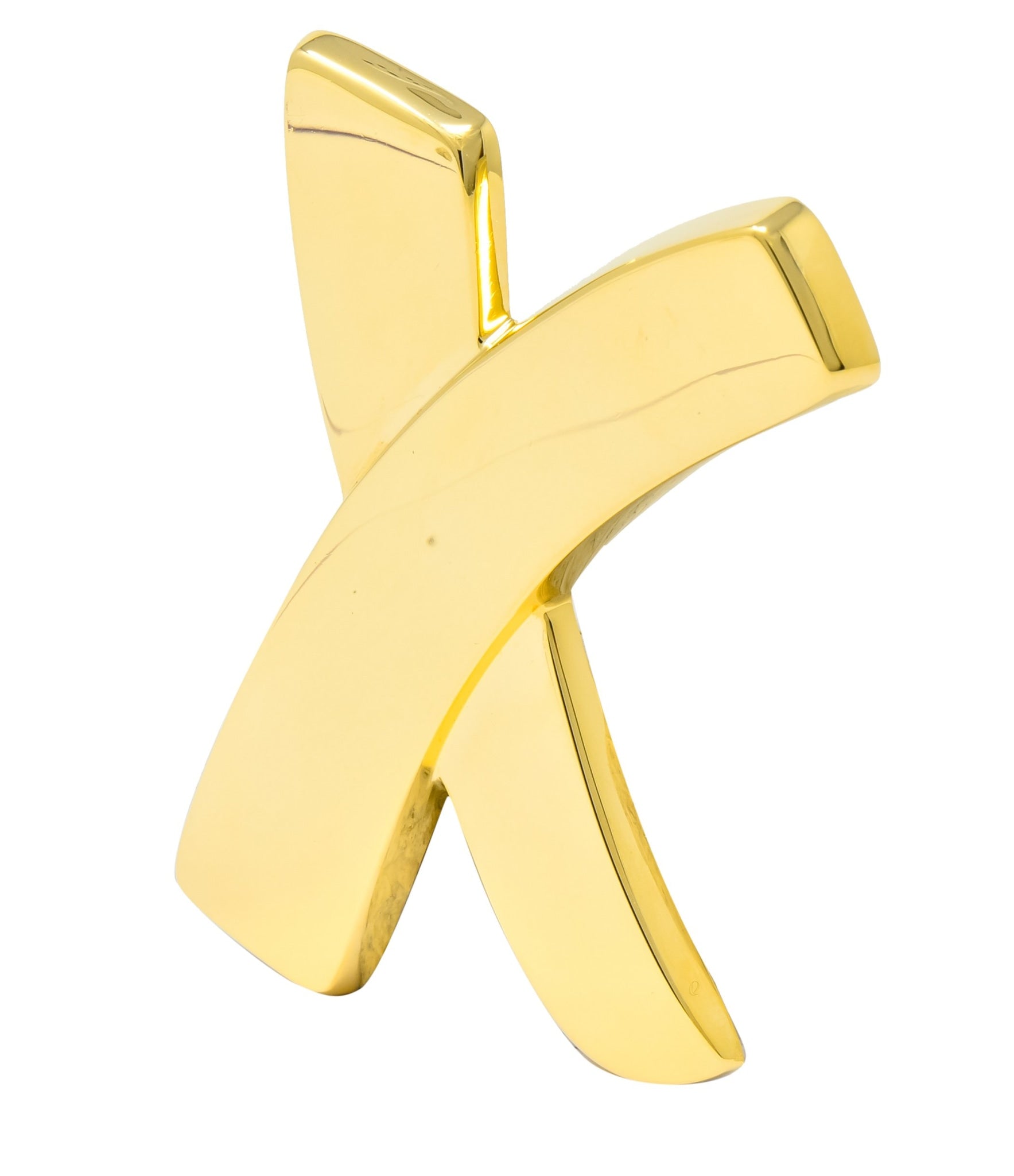 Large 1980's Paloma Picasso Tiffany & Co. 18 Karat Gold Graffiti X Brooch - Wilson's Estate Jewelry