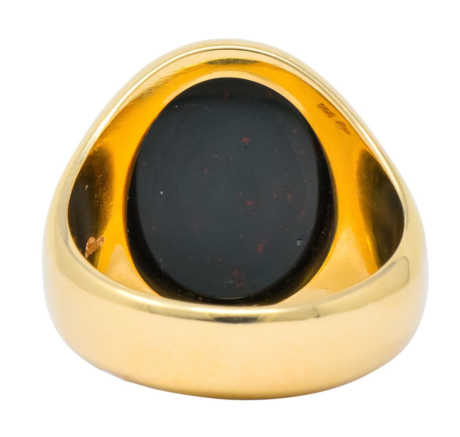 Larter & Sons Art Deco Intaglio Bloodstone 14 Karat Gold Unisex Signet Ring - Wilson's Estate Jewelry
