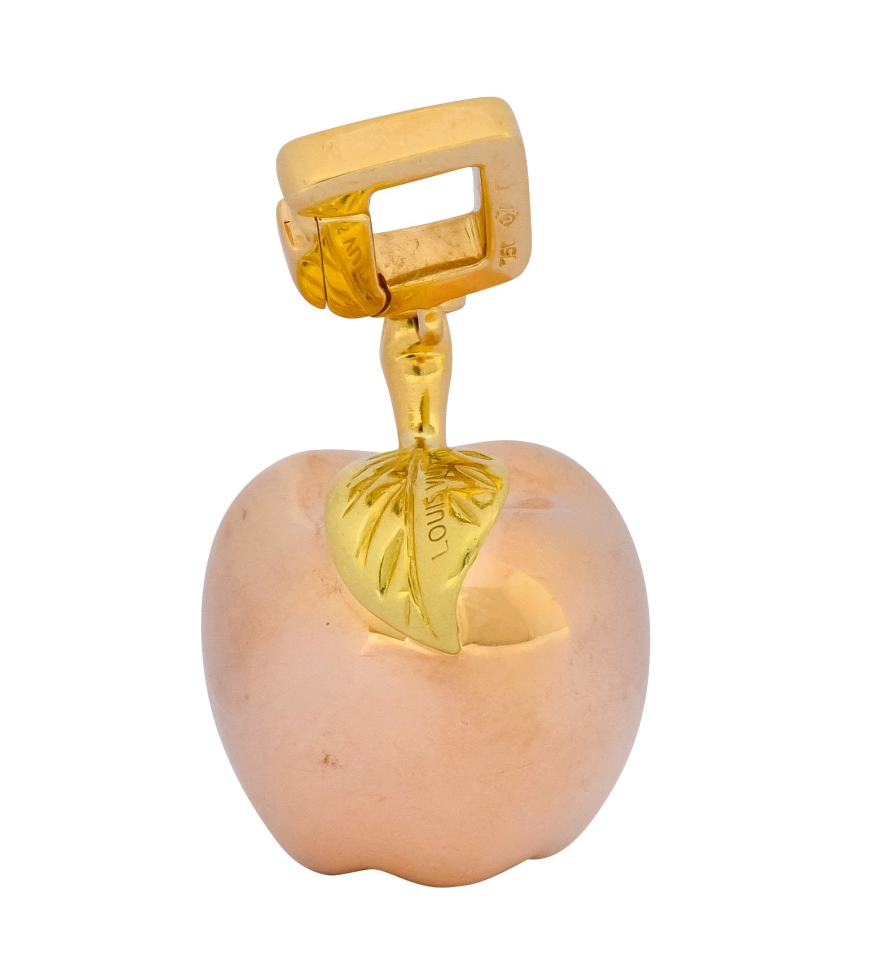 Louis Vuitton French 18 Karat Tri-Color Gold Apple Charm Pendant - Wilson's Estate Jewelry