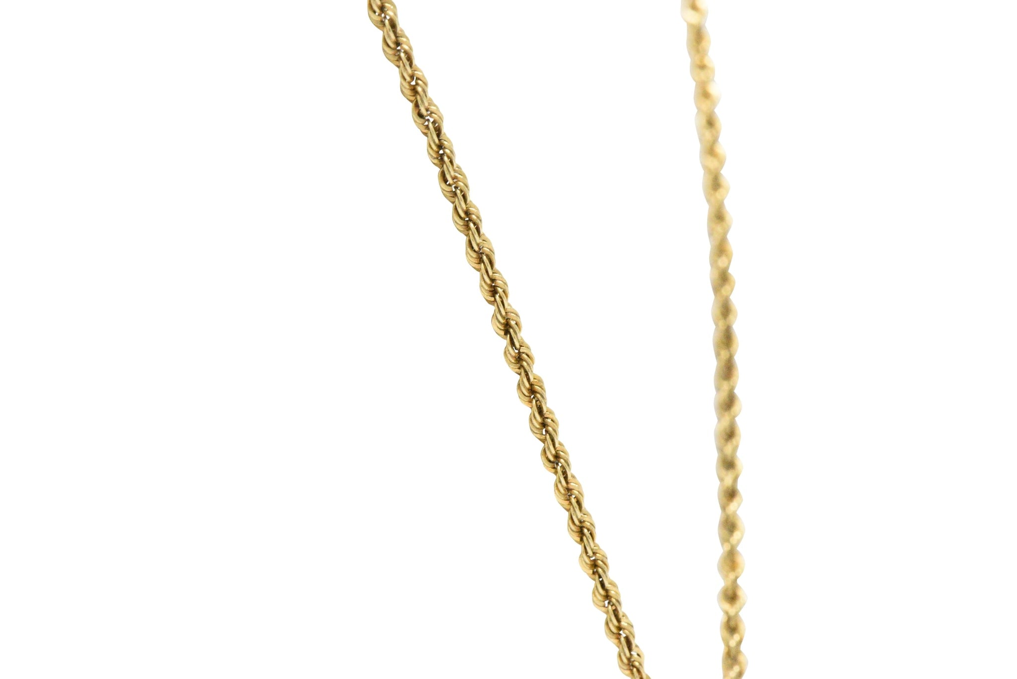 McTeigue Retro 1.20 CTW Diamond Platinum 18 Karat Gold Acorn Pendant Necklace Wilson's Estate Jewelry