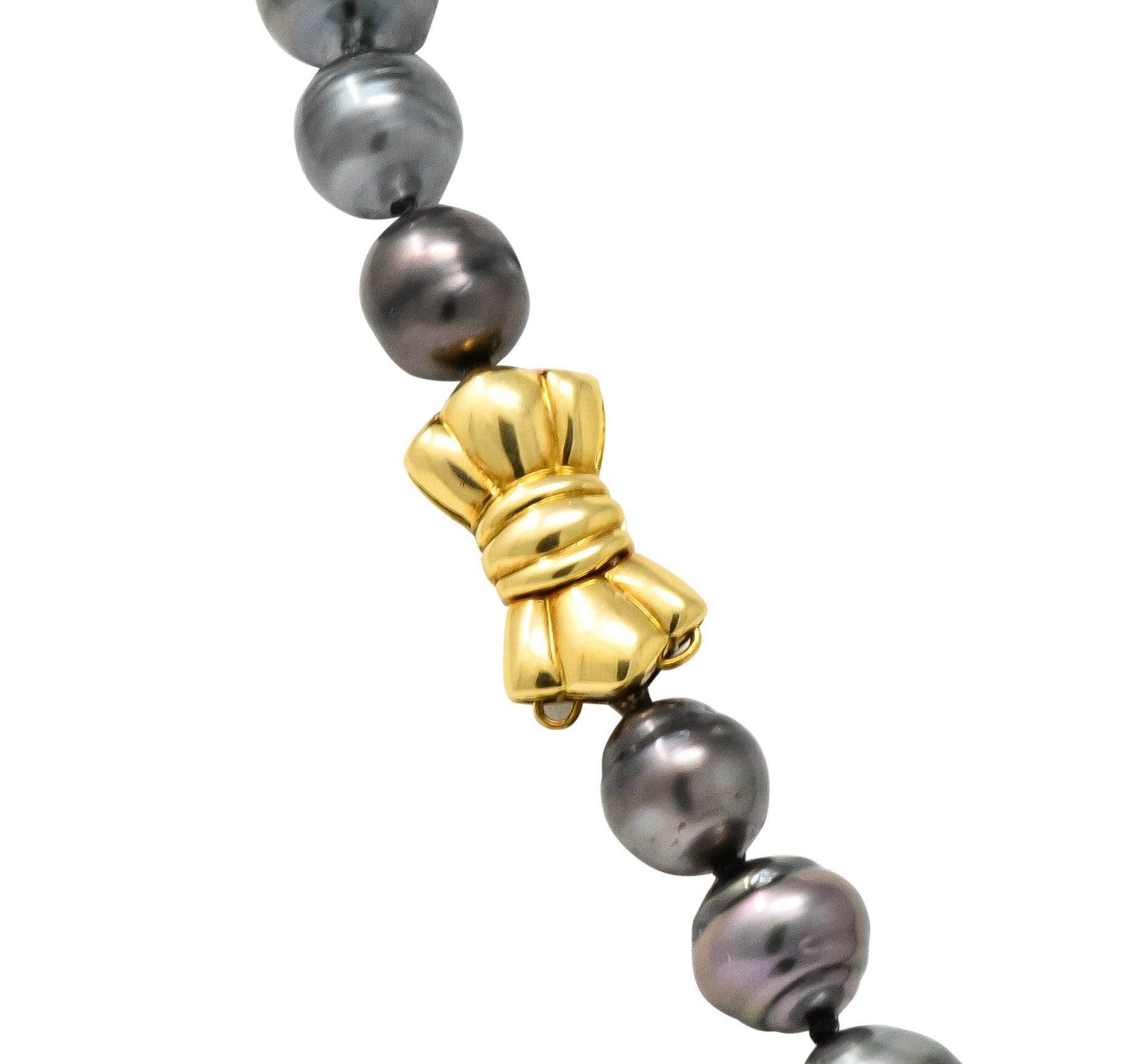 Mikimoto Contemporary Black Tahitian South Sea Pearl 18 Karat Gold Necklace - Wilson's Estate Jewelry
