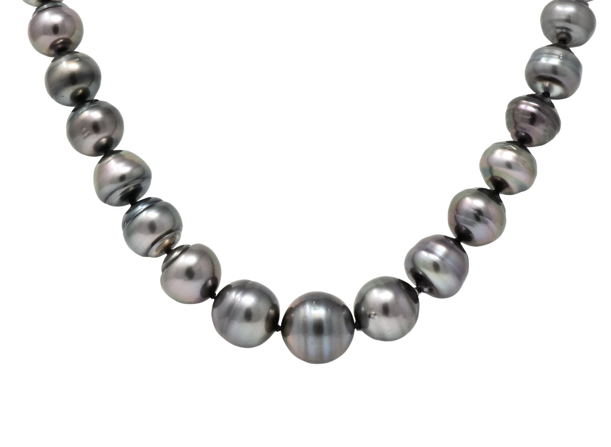 Mikimoto Contemporary Black Tahitian South Sea Pearl 18 Karat Gold Necklace - Wilson's Estate Jewelry
