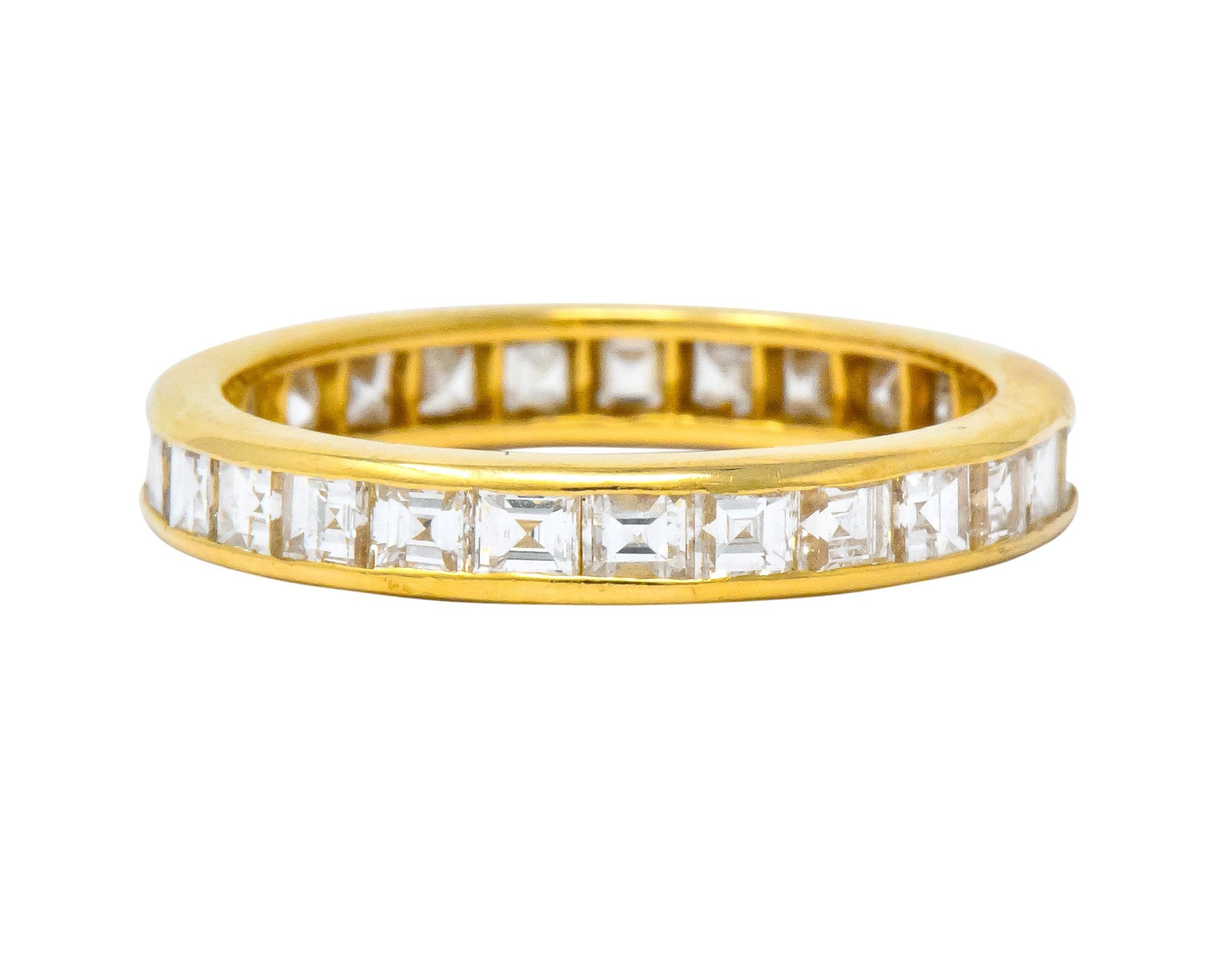 Oscar Heyman Contemporary 1.35 CTW Square Step Diamond 18 Karat Gold Eternity Band Ring - Wilson's Estate Jewelry