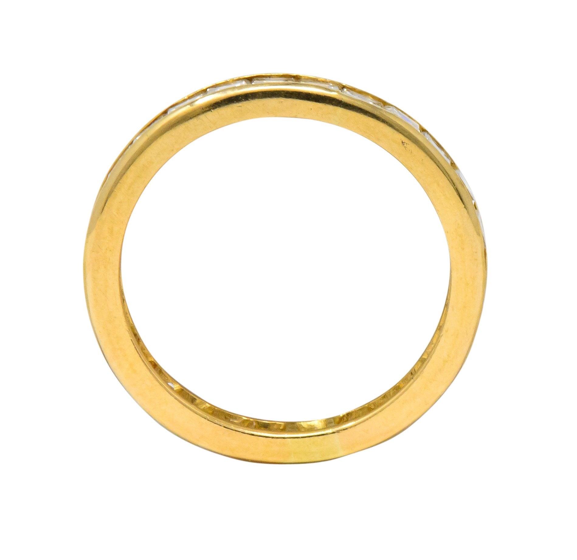 Oscar Heyman Contemporary 1.35 CTW Square Step Diamond 18 Karat Gold Eternity Band Ring - Wilson's Estate Jewelry