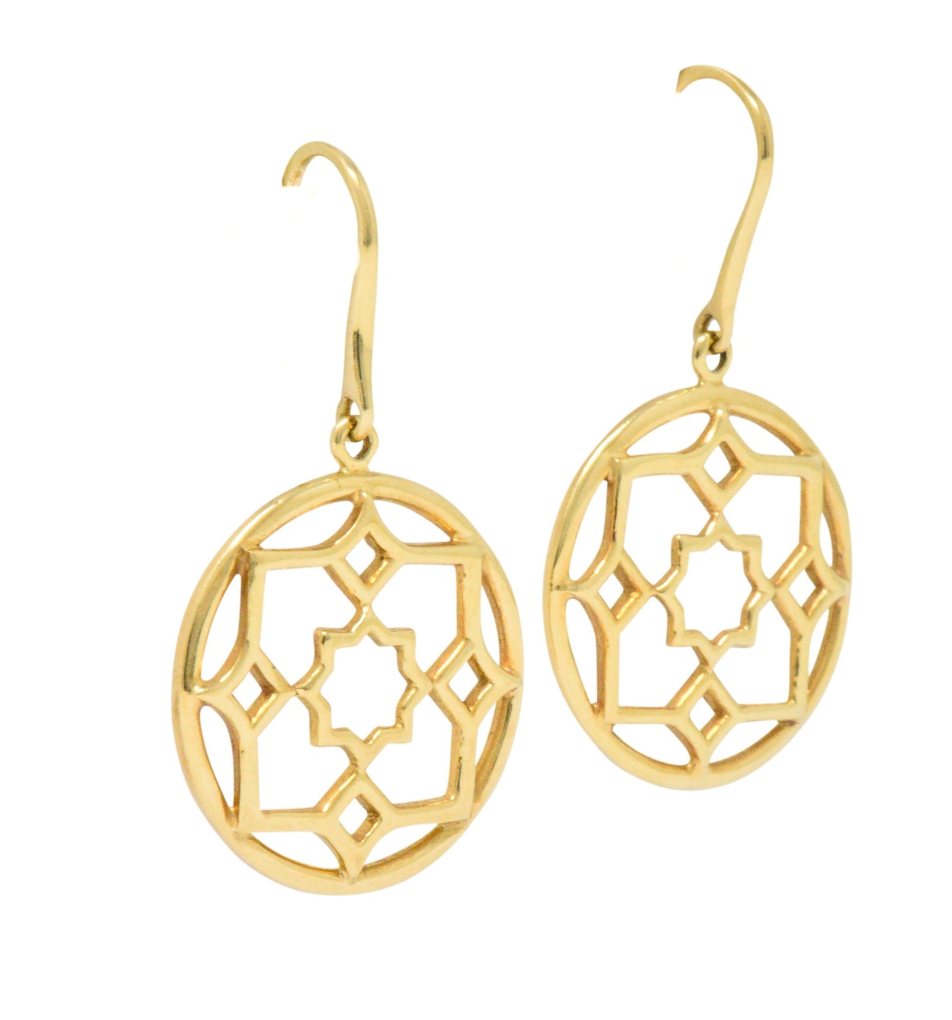 Paloma Picasso Tiffany & Co. 18 Karat Gold Zellige Drop Earrings Wilson's Estate Jewelry