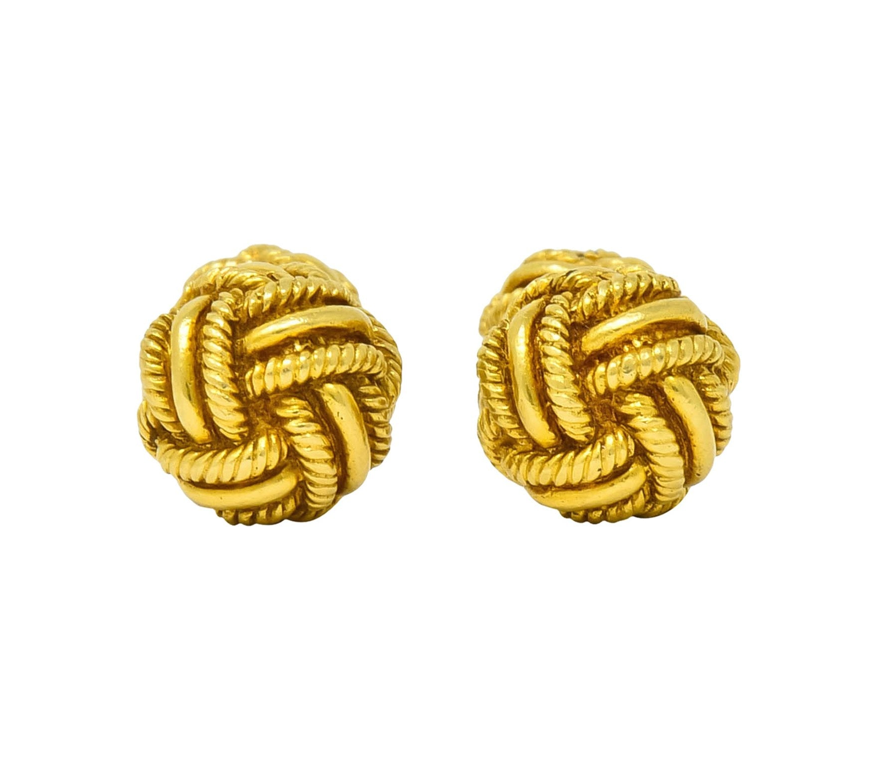 Schlumberger Tiffany & Co. Vintage 18 Karat Gold Men's Knot Cufflinks Circa 1980 - Wilson's Estate Jewelry