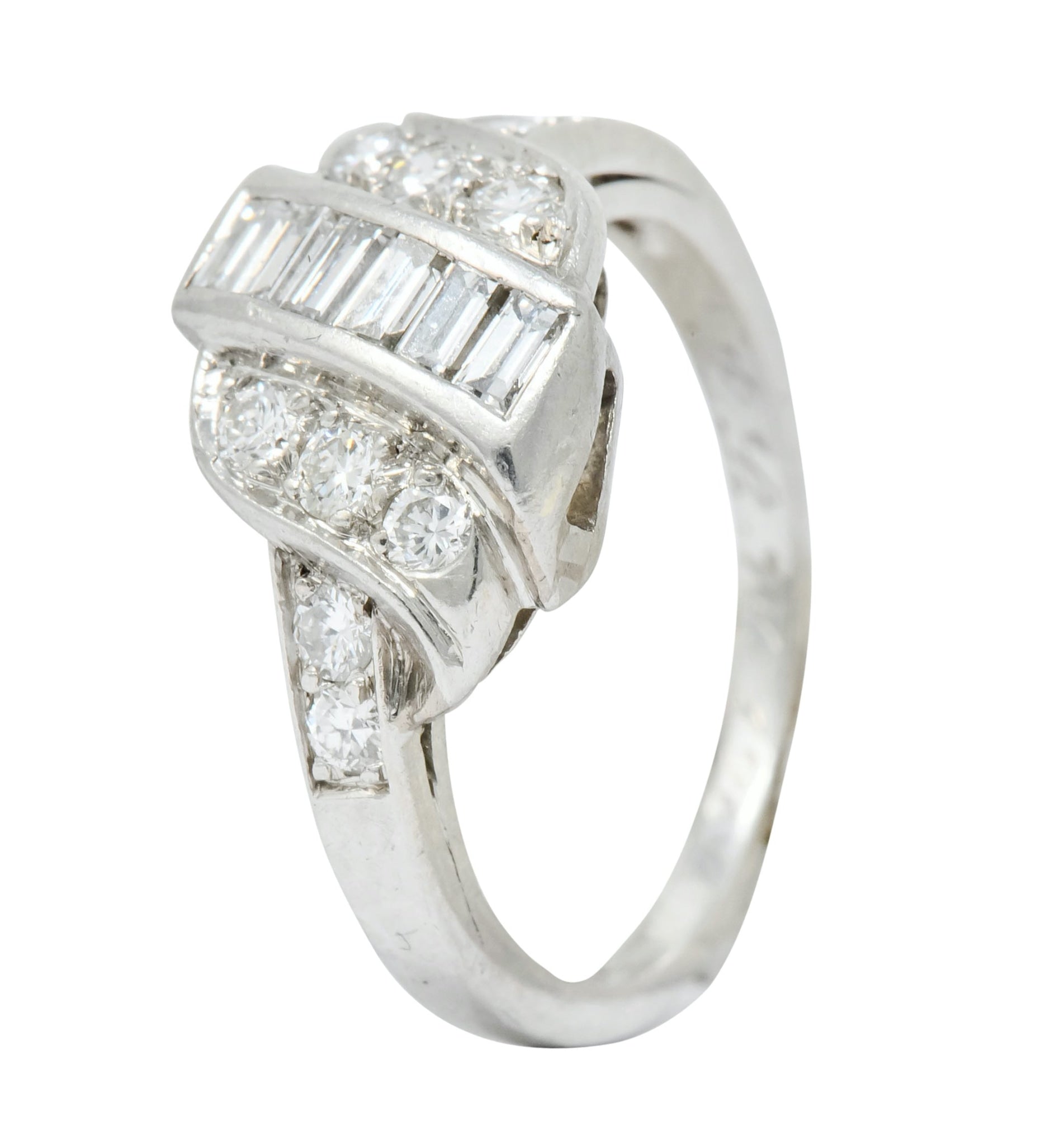 Shreve, Crump & Low Retro 0.70 CTW Diamond Platinum Band Ring - Wilson's Estate Jewelry