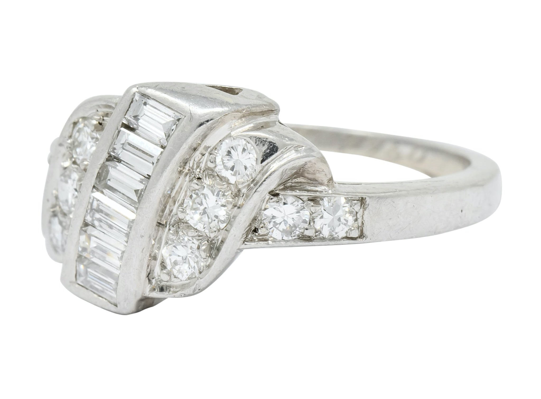 Shreve, Crump & Low Retro 0.70 CTW Diamond Platinum Band Ring - Wilson's Estate Jewelry