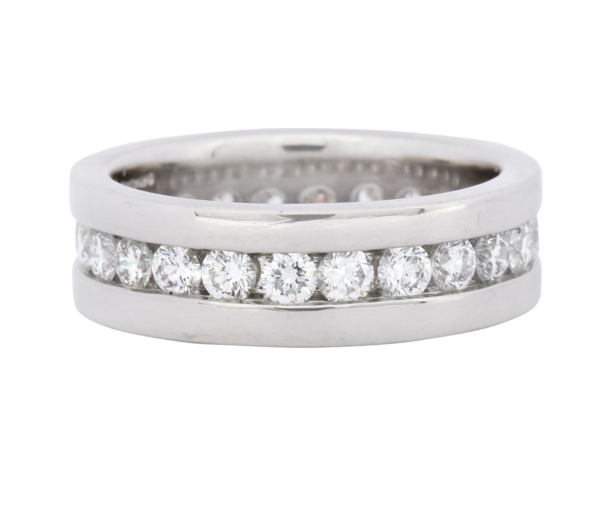 Simayof Modern 1.70 CTW Diamond Platinum Channel Eternity Band - Wilson's Estate Jewelry